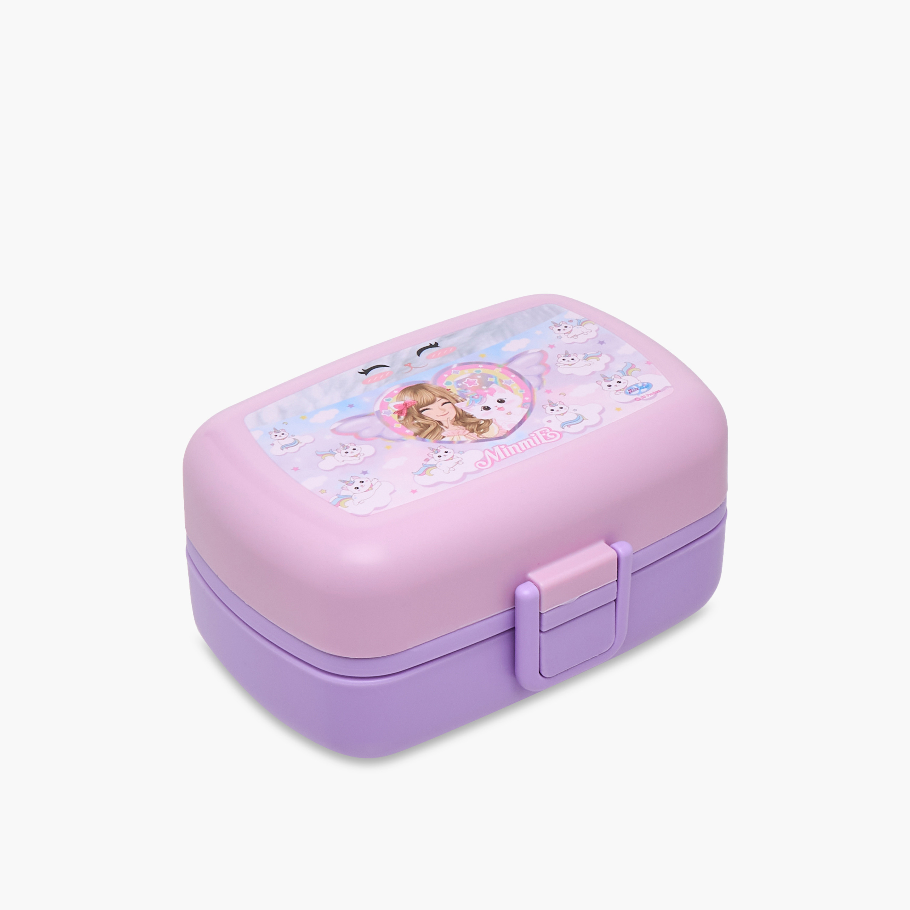 Minmie Caticorn Print Sectioned Lunch Box with Cutlery-school-lunchessentials-lunchboxes-image-2