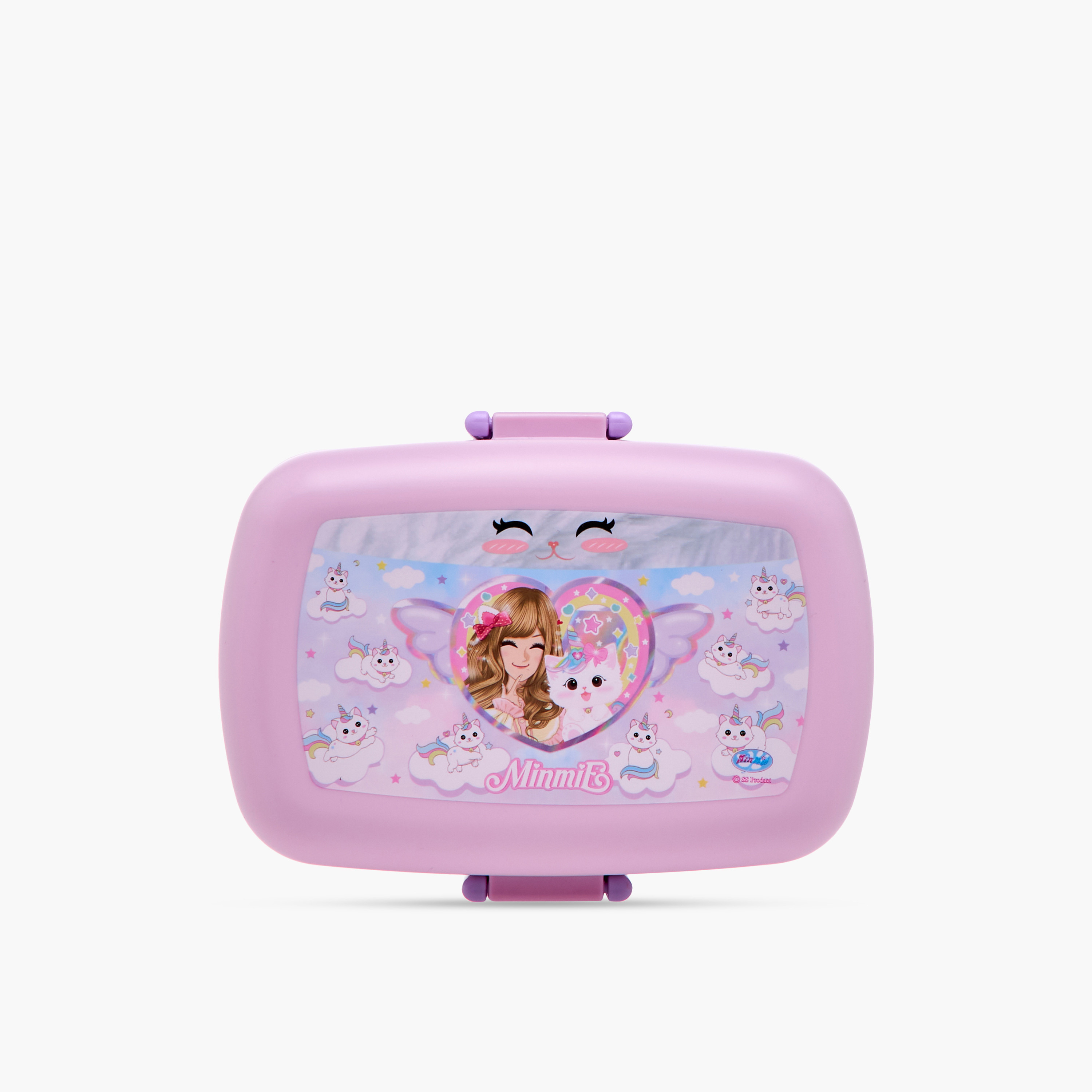 Minmie Caticorn Print Sectioned Lunch Box with Cutlery-school-lunchessentials-lunchboxes-image-3