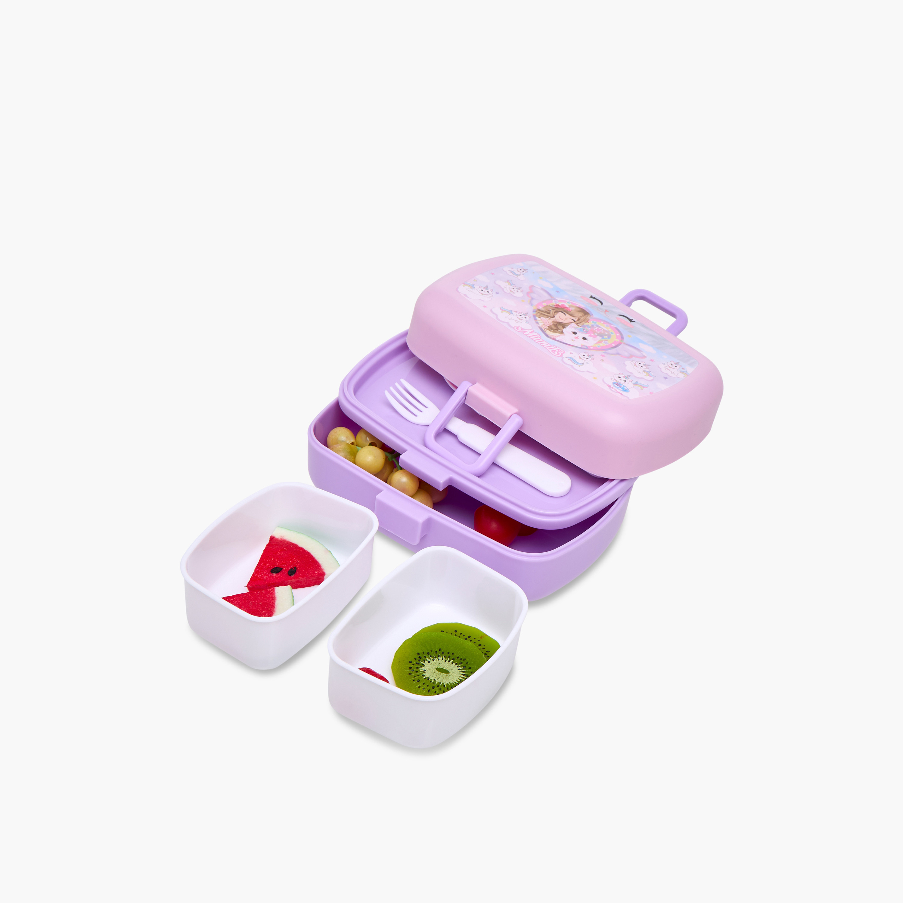 Minmie Caticorn Print Sectioned Lunch Box with Cutlery-school-lunchessentials-lunchboxes-image-6