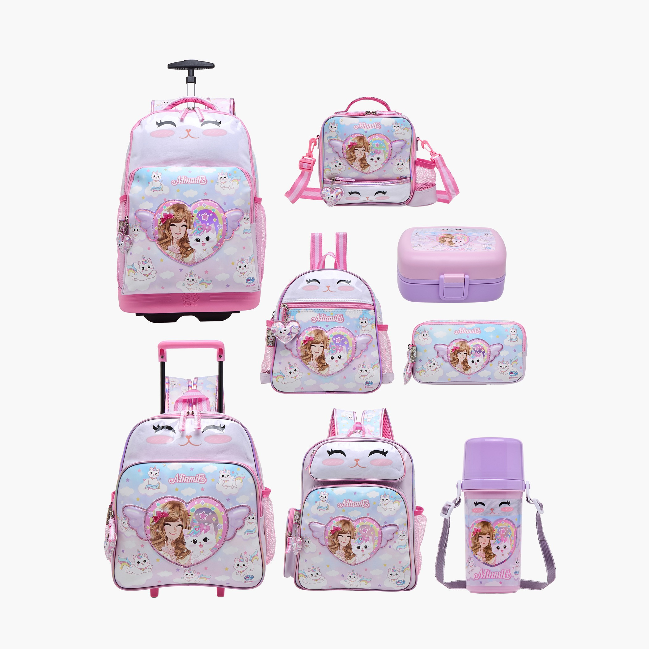 Minmie Caticorn Print Sectioned Lunch Box with Cutlery-school-lunchessentials-lunchboxes-image-7