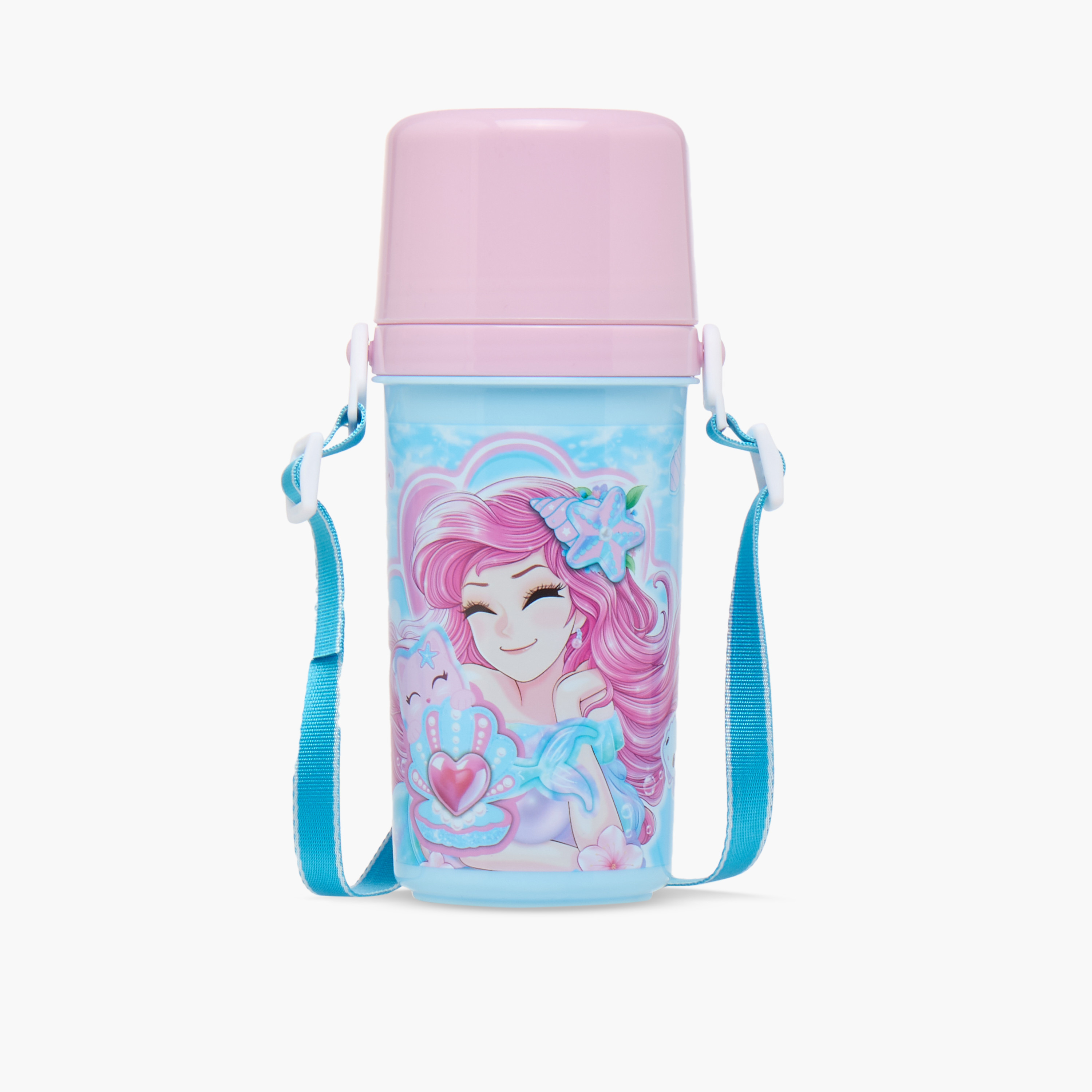 Minmie Mermaid Plastic Water Bottle with BPA-Free – 450 ml-promo_LS20_OMN-image-1