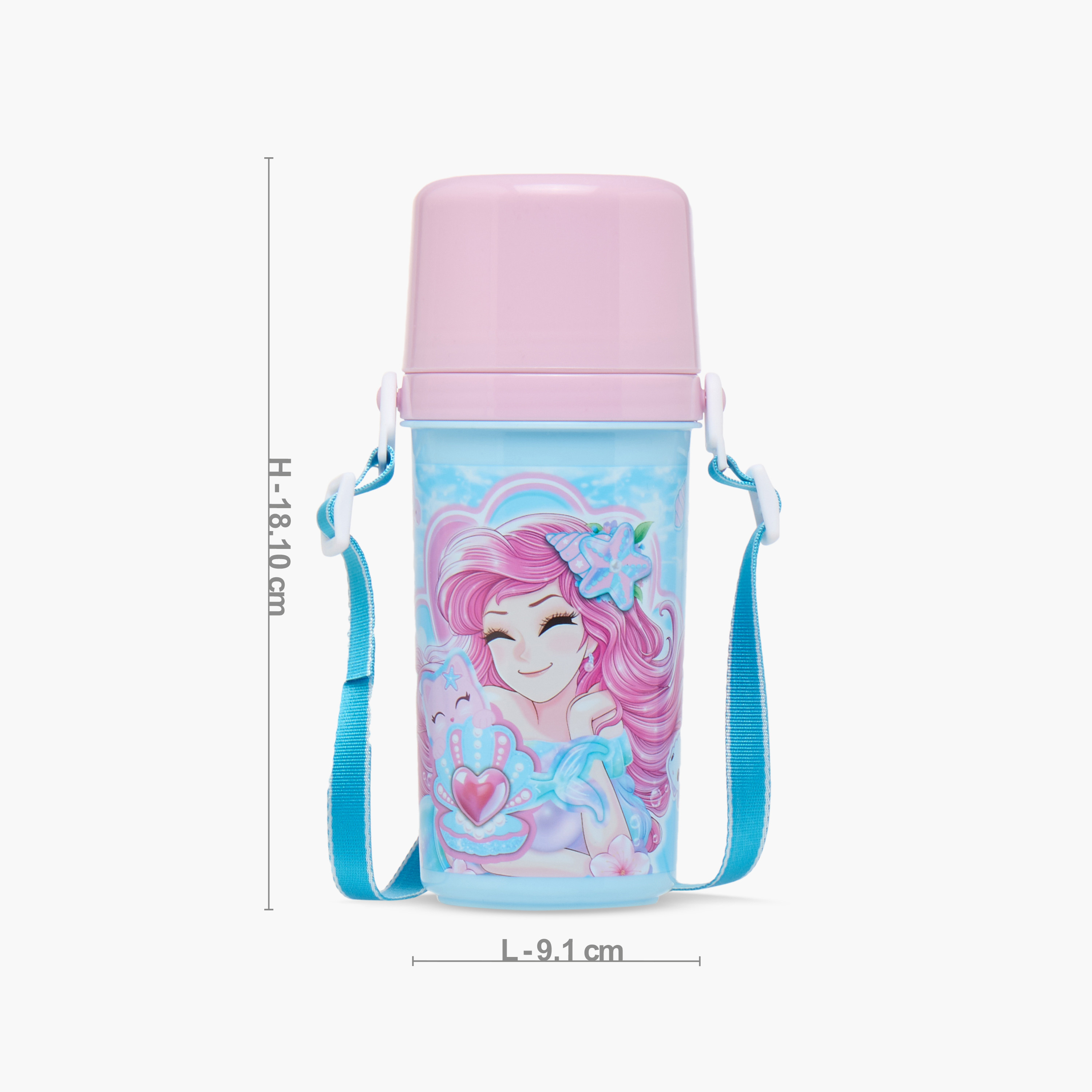 Minmie Mermaid Plastic Water Bottle with BPA-Free – 450 ml-promo_LS20_OMN-image-2