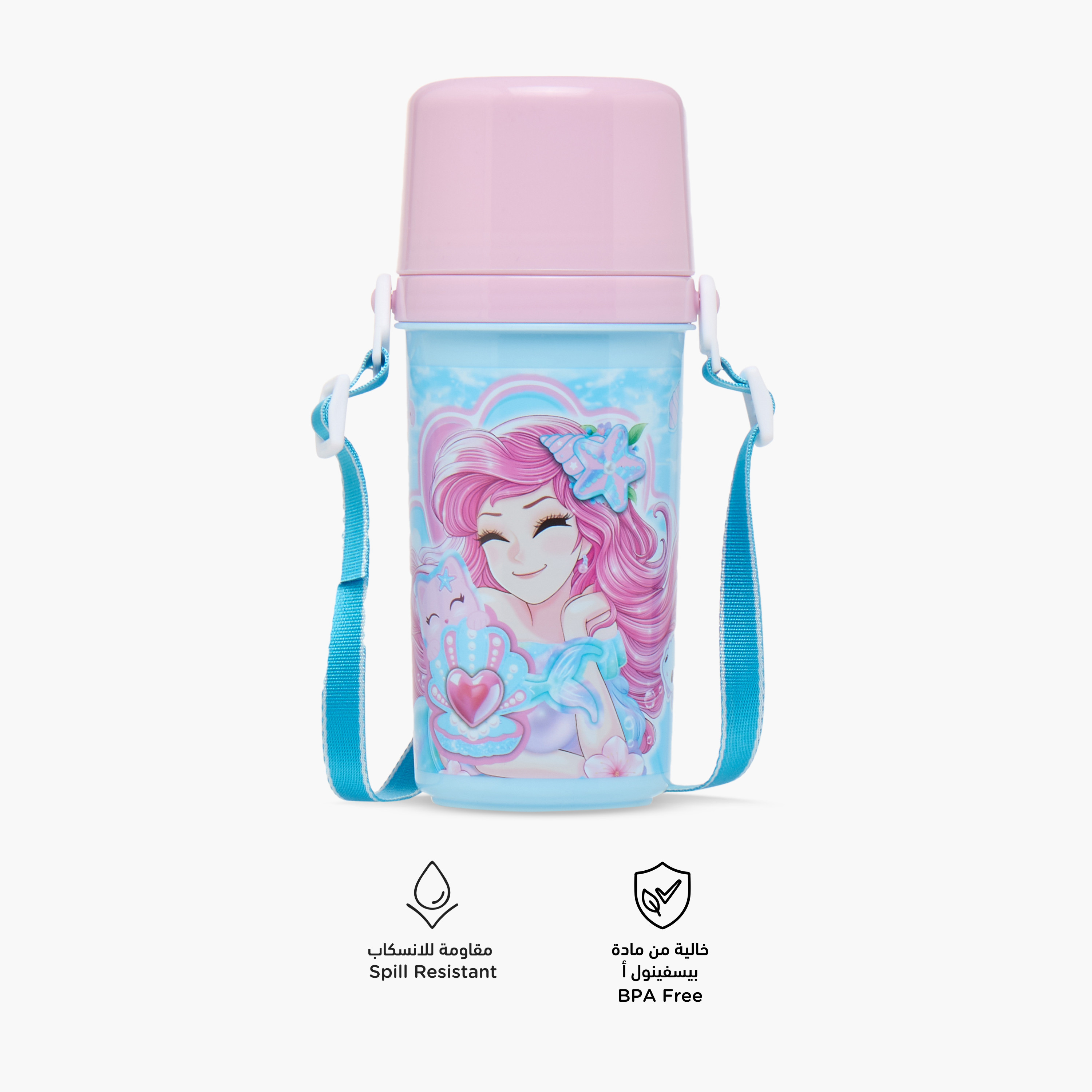 Minmie Mermaid Plastic Water Bottle with BPA-Free – 450 ml-promo_LS20_OMN-image-4