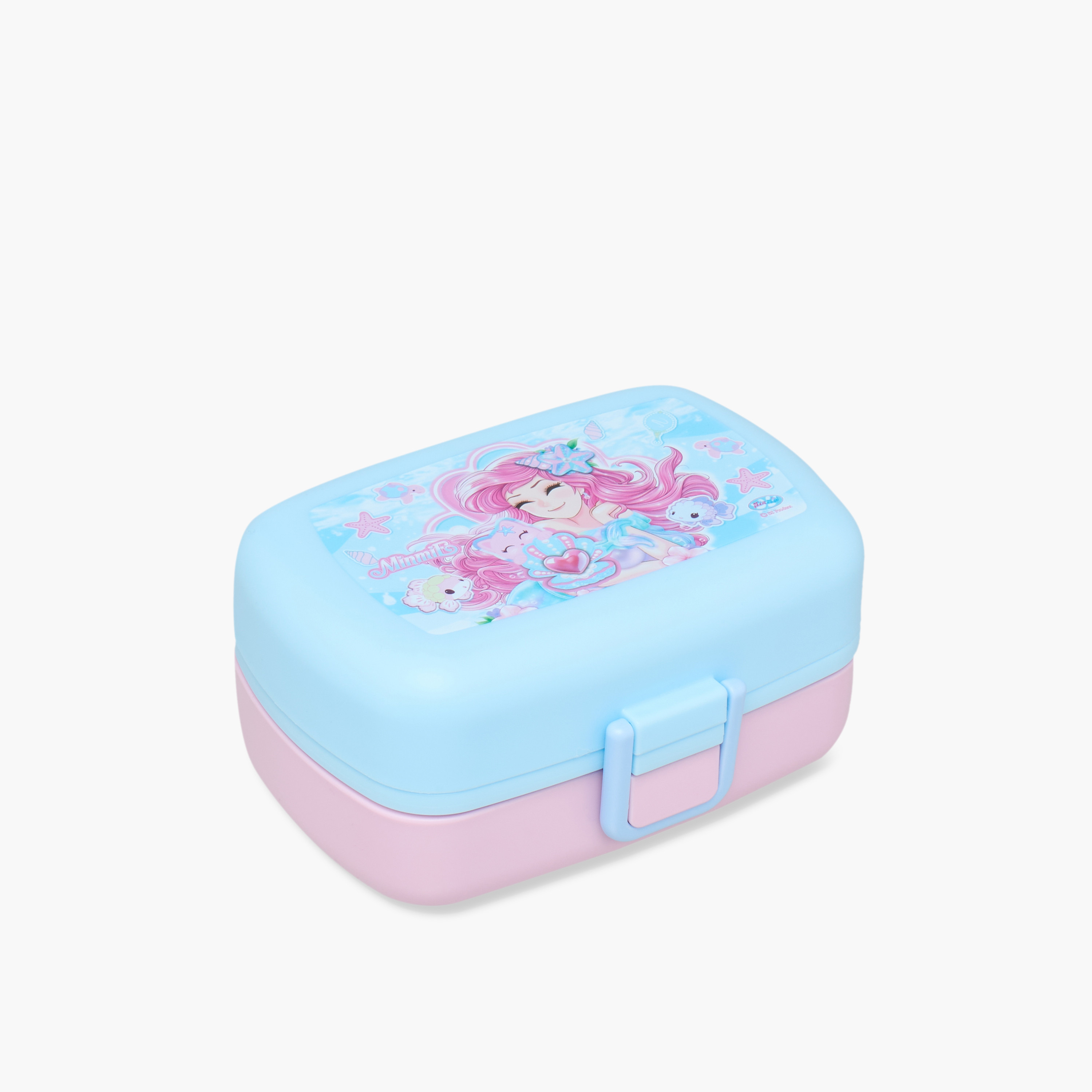 Minmie Mermaid Print Lunch Box with Spoon and Fork - 1.15 L-school-lunchessentials-lunchboxes-image-1