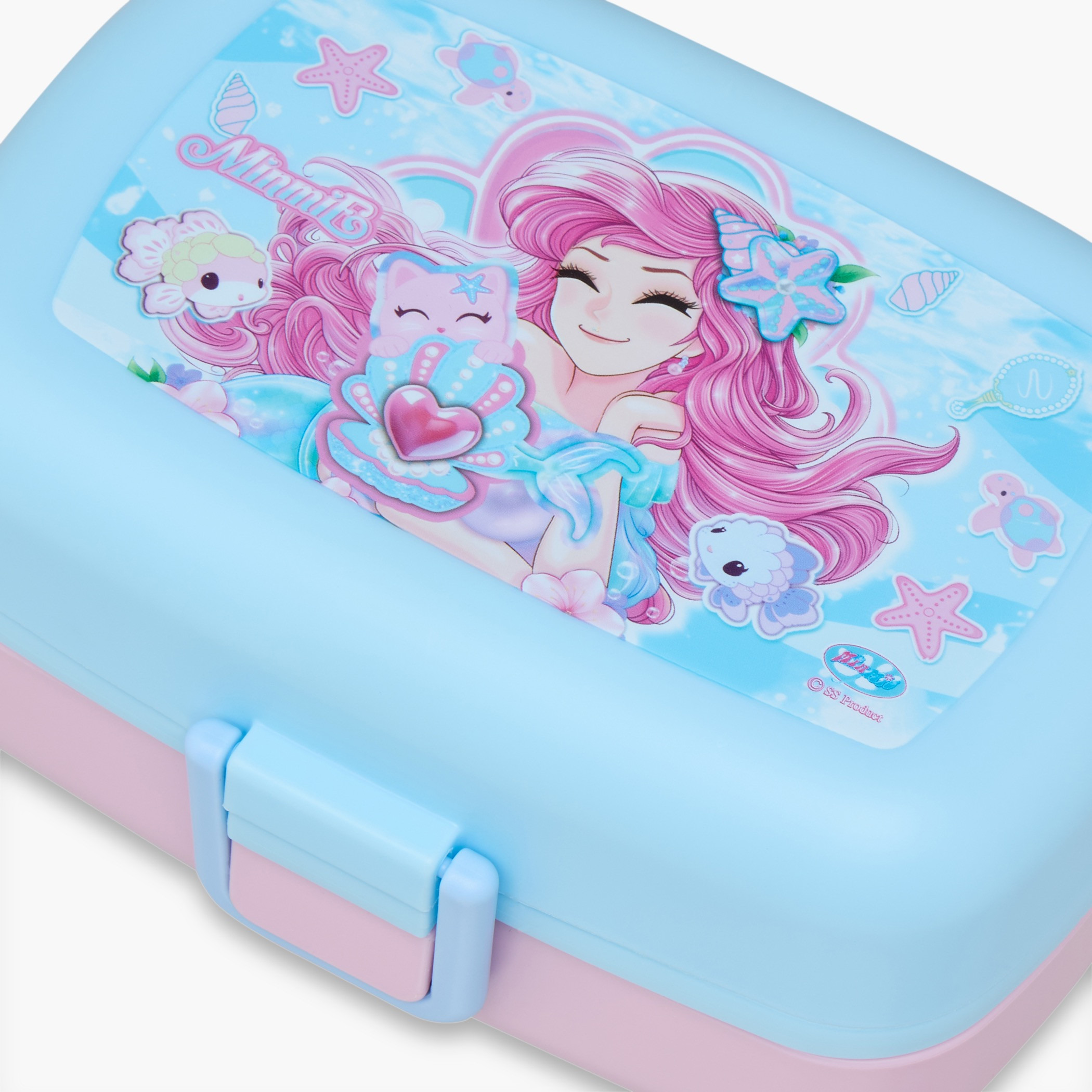 Minmie Mermaid Print Lunch Box with Spoon and Fork - 1.15 L-school-lunchessentials-lunchboxes-image-5