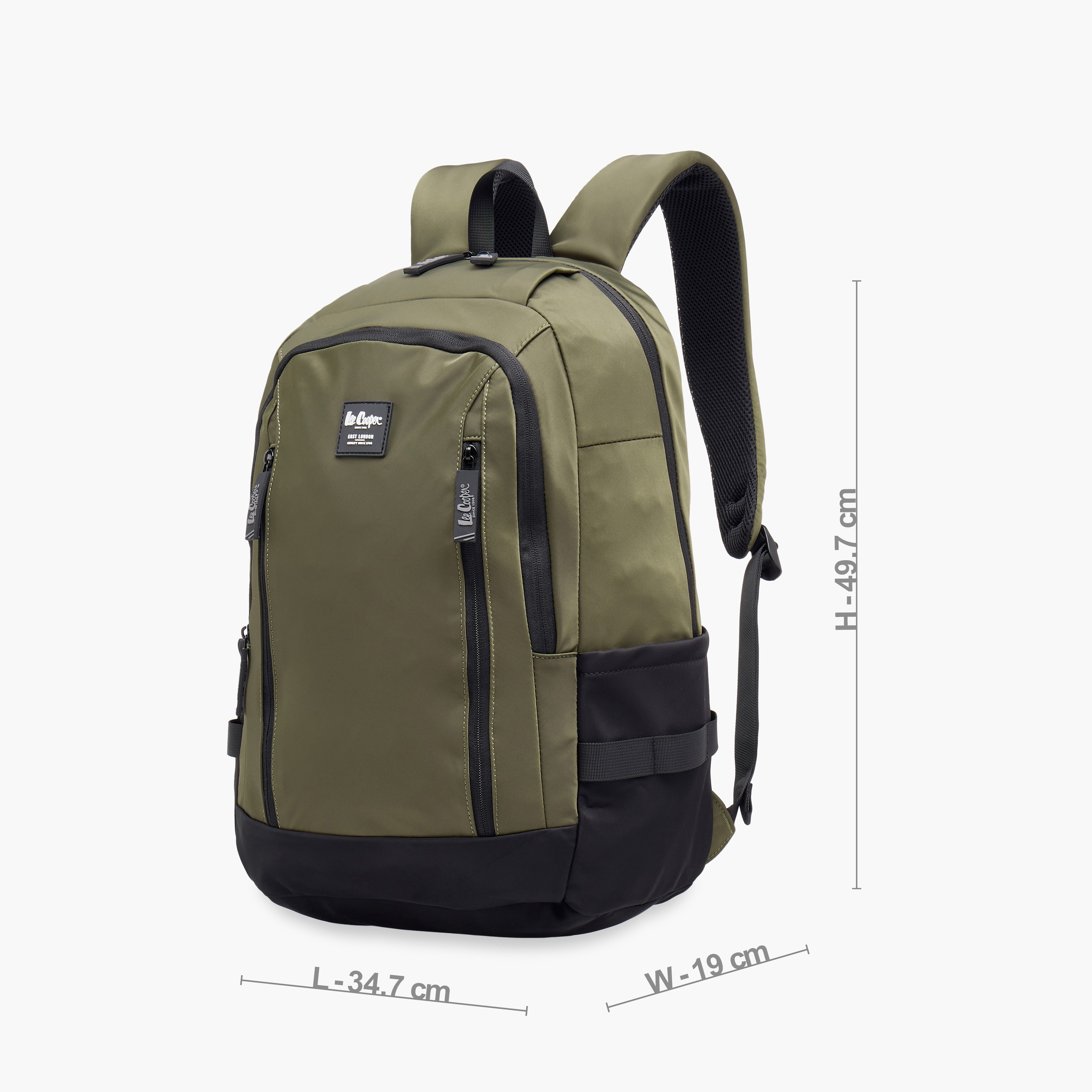 Lee Cooper Solid Backpack with Adjustable Straps and Zip Closure - 19x35x50 cm-school-bagsandbackpacks-backpacks-image-2