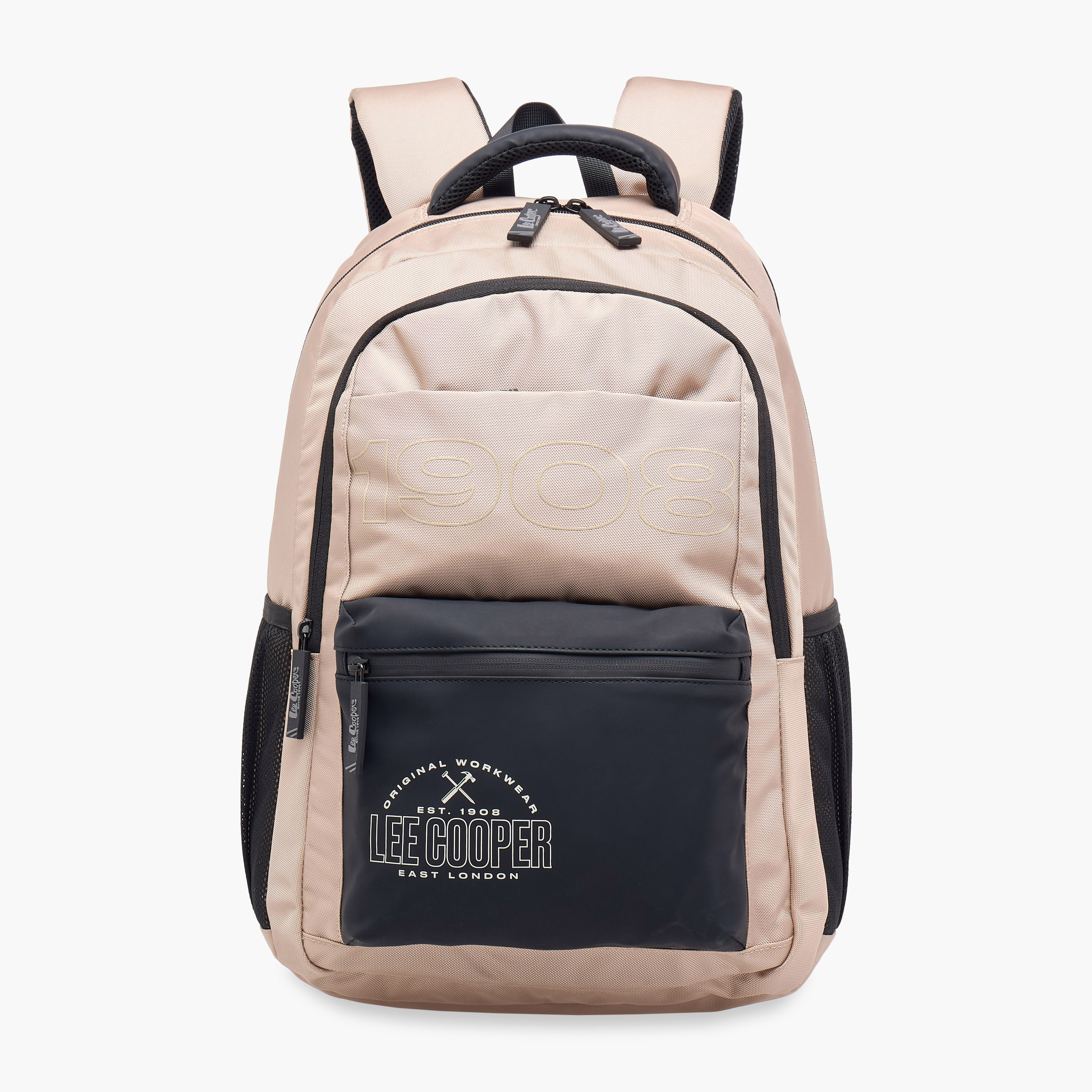 Lee Cooper Logo Print Backpack with Adjustable Straps and Zip Closure - 18x33x47 cm-school-bagsandbackpacks-backpacks-image-1
