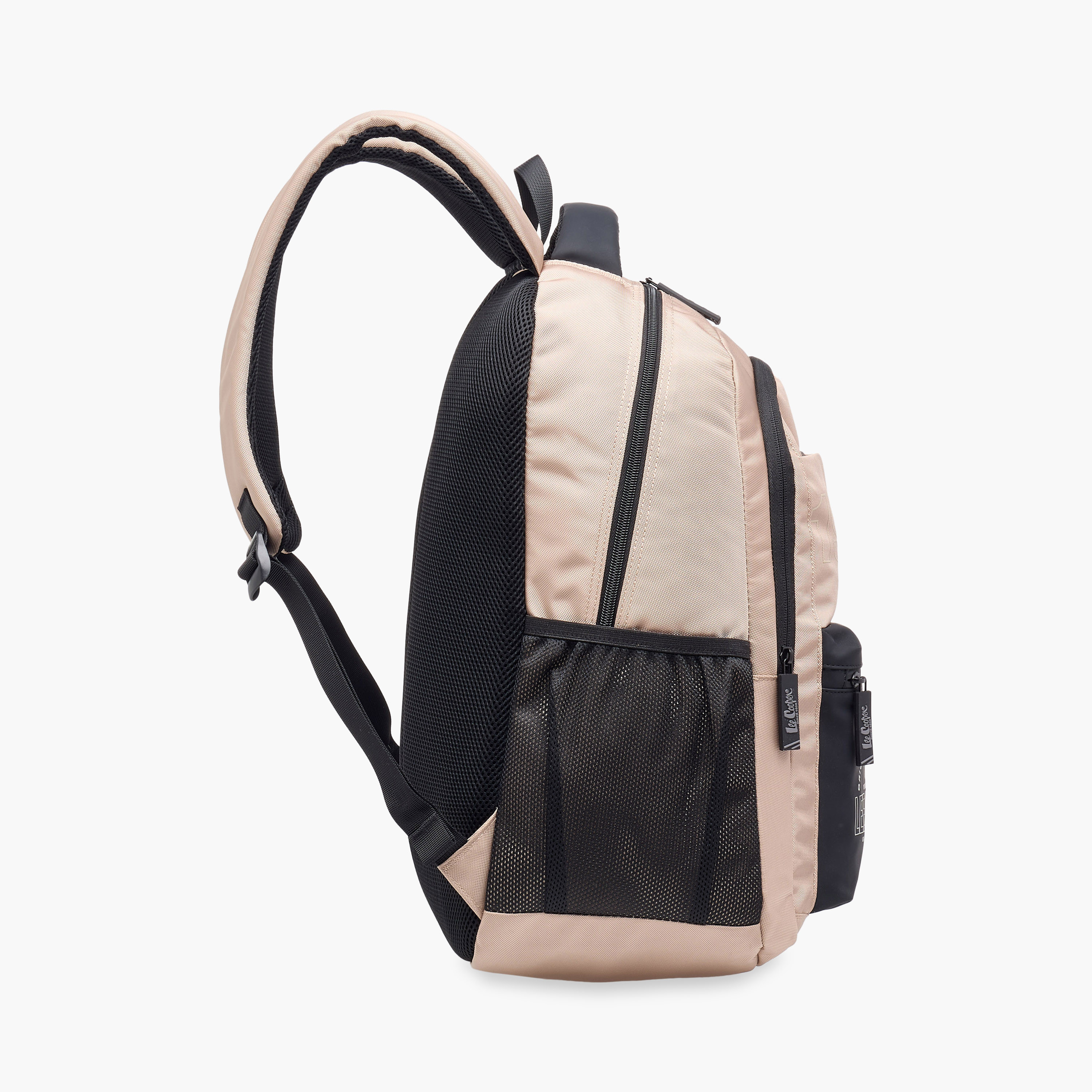 Lee Cooper Logo Print Backpack with Adjustable Straps and Zip Closure - 18x33x47 cm-school-bagsandbackpacks-backpacks-image-4