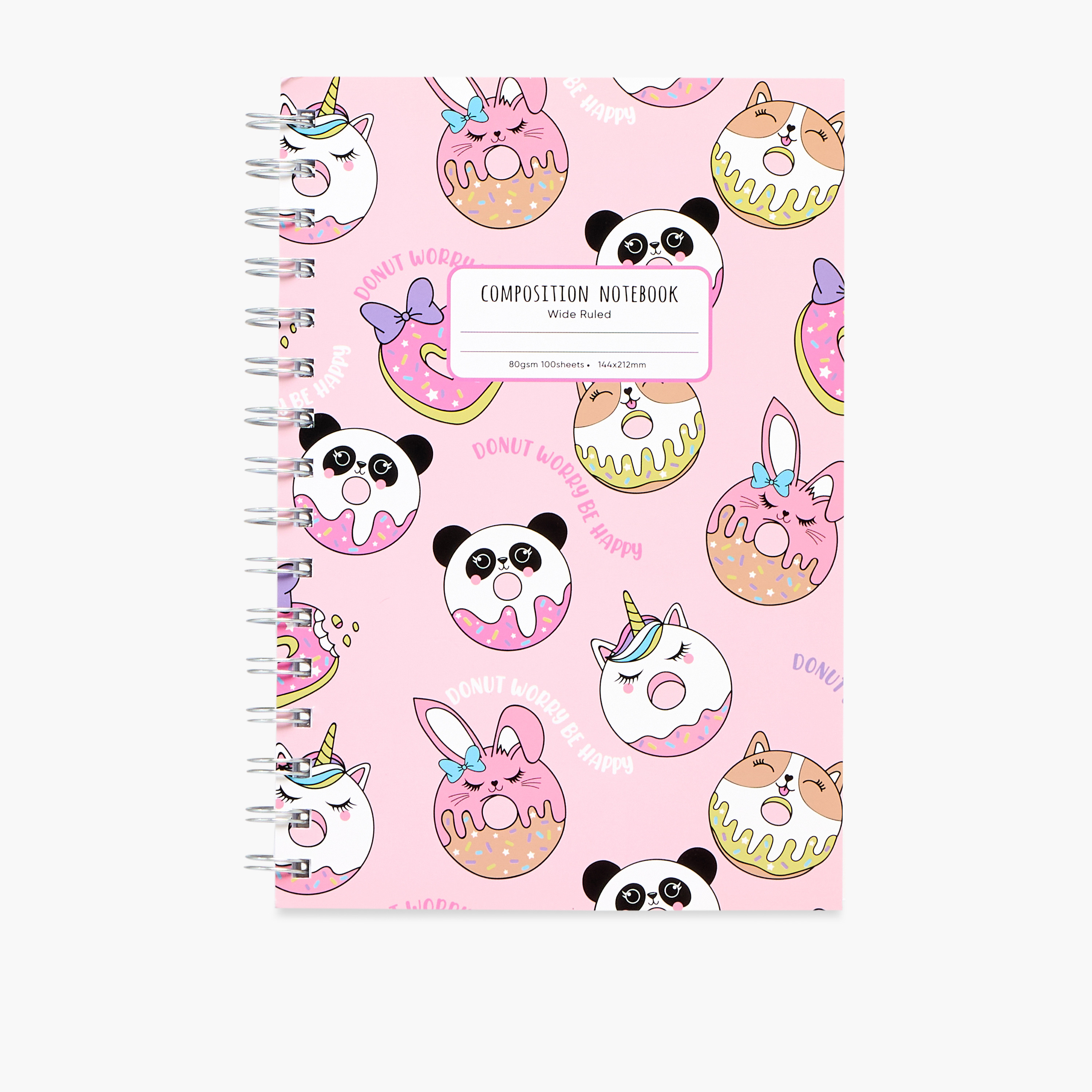 Panda Print A5 Ruled Spiral Notebook-school-stationery-notebooks-image-1