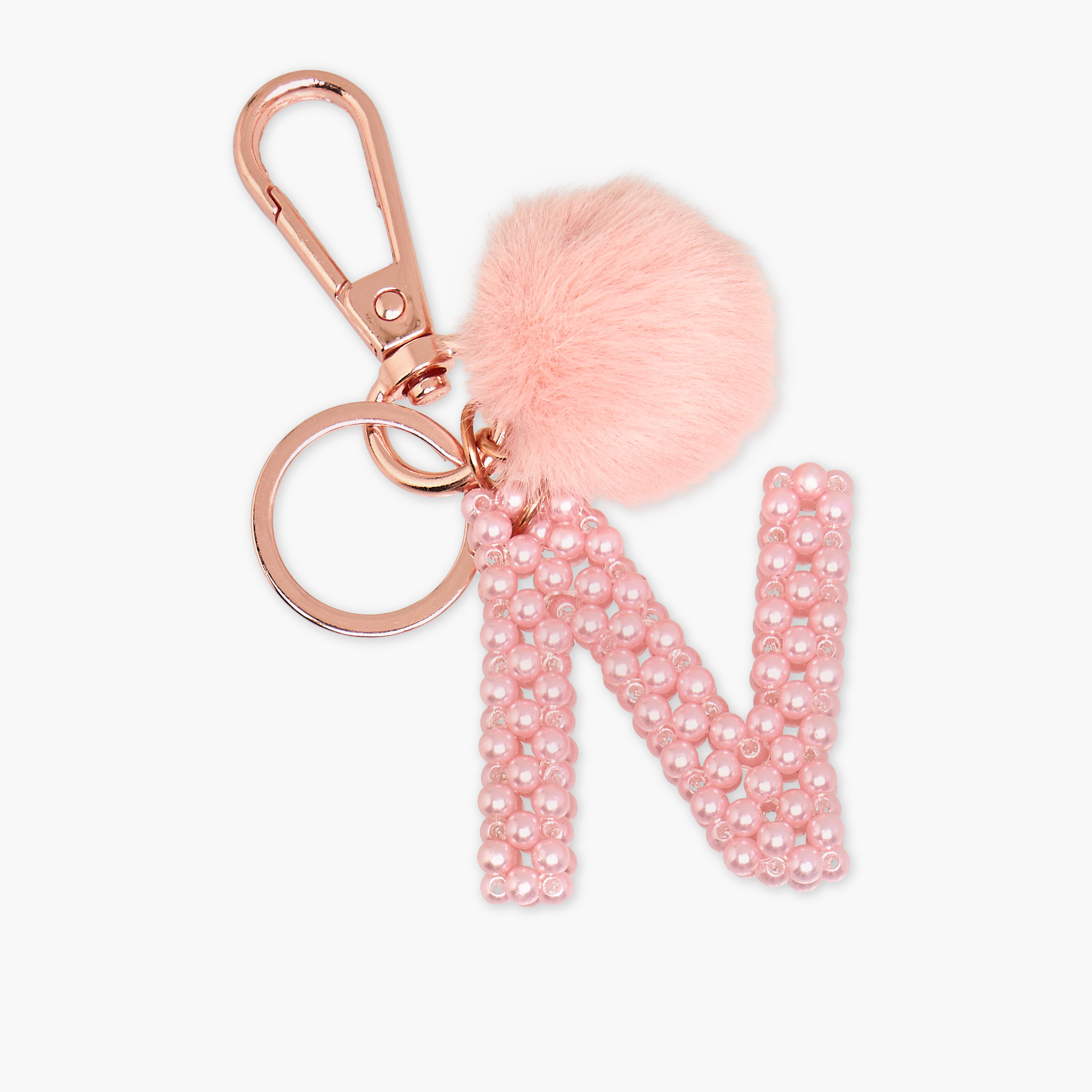 Initial N Accent Keyring with Lobster Clasp-girls-accessories-keyringsandbagcharms-image-2