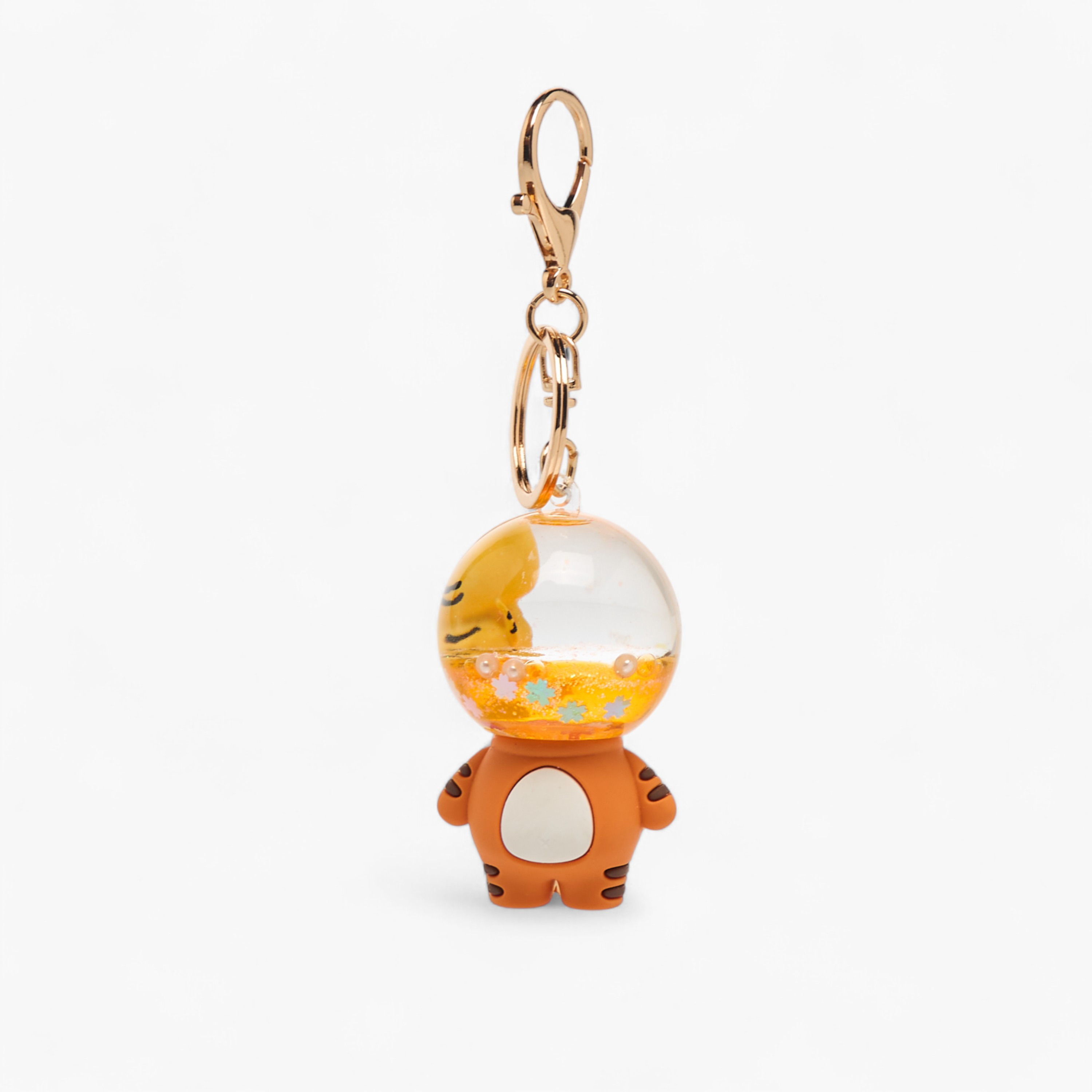 Liquid Glitter Tiger Charm Keyring with Lobster Hook-girls-accessories-keyringsandbagcharms-image-1
