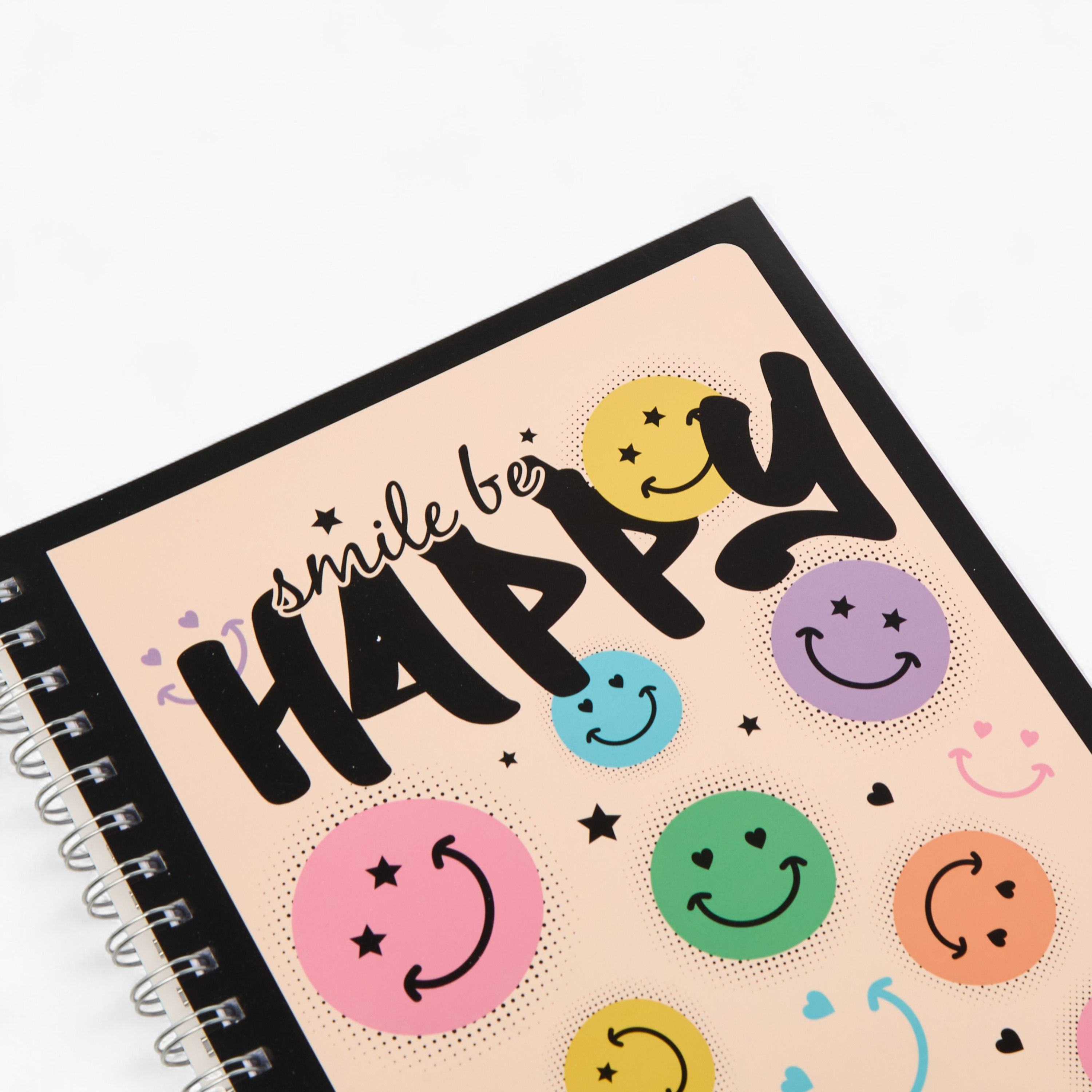 Smiley Print Spiral Bound Ruled A4 Notebook-school-stationery-notebooks-image-3