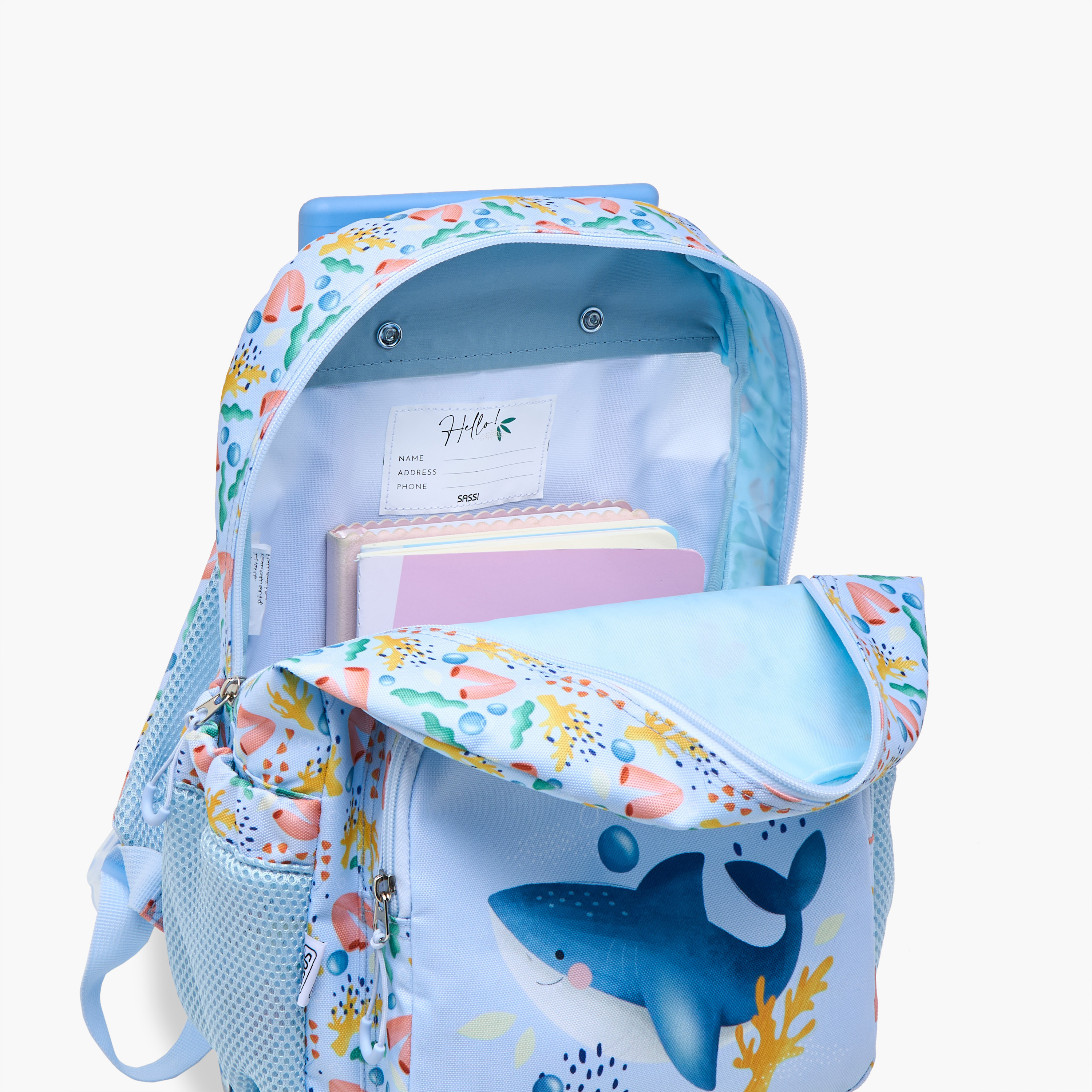 Sassi Shark Trolley Bag for Boys 2-5 Years with Laptop Compartment -school-bagsandbackpacks-trolleybags-image-13