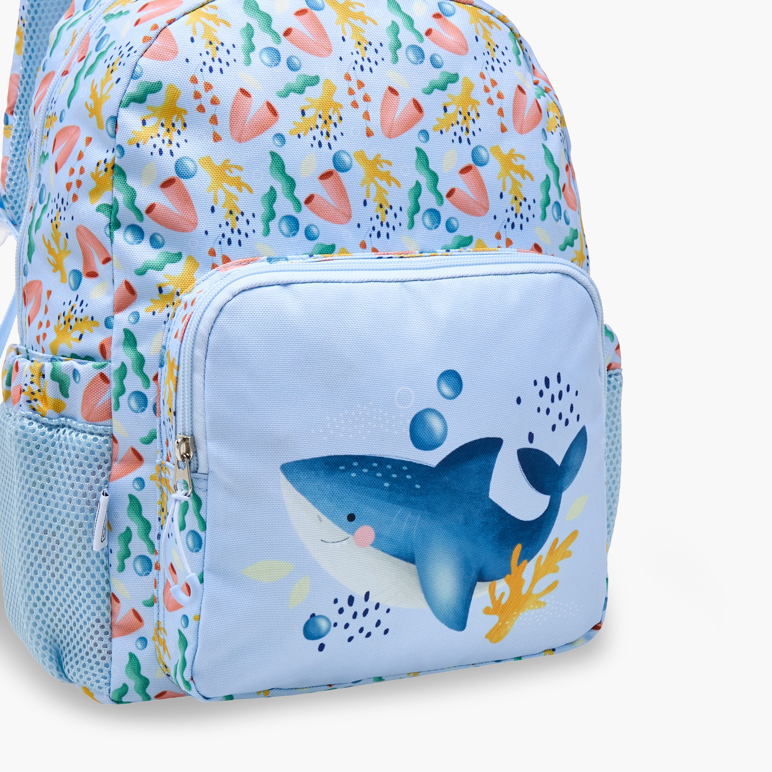 شنطة ظهر بأحزمة قابلة للتعديل وسحاب إغلاق وطبعات قرش من ساسي - 14 بوصة-school-bagsandbackpacks-backpacks-image-7