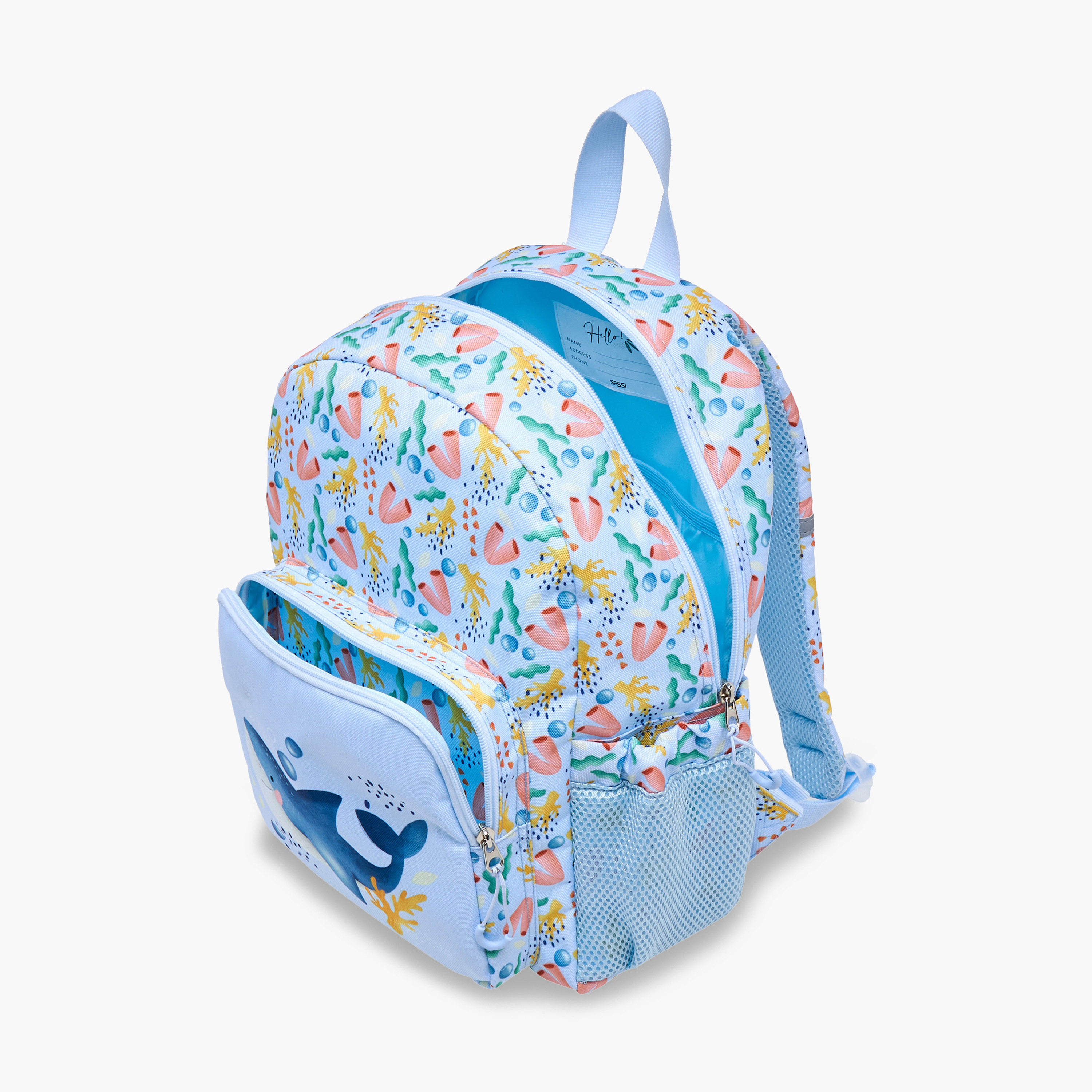شنطة ظهر بأحزمة قابلة للتعديل وسحاب إغلاق وطبعات قرش من ساسي - 14 بوصة-school-bagsandbackpacks-backpacks-image-8