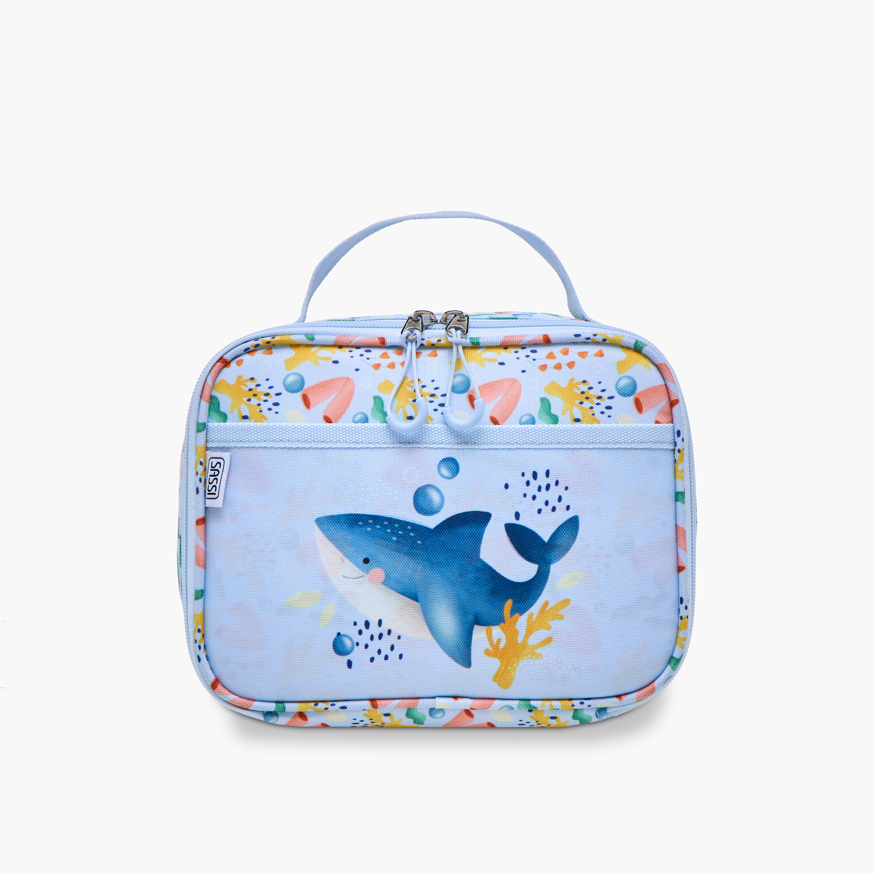 Sassi Shark Print Lunch Bag with Zip Closure-school-lunchessentials-lunchbags-image-1