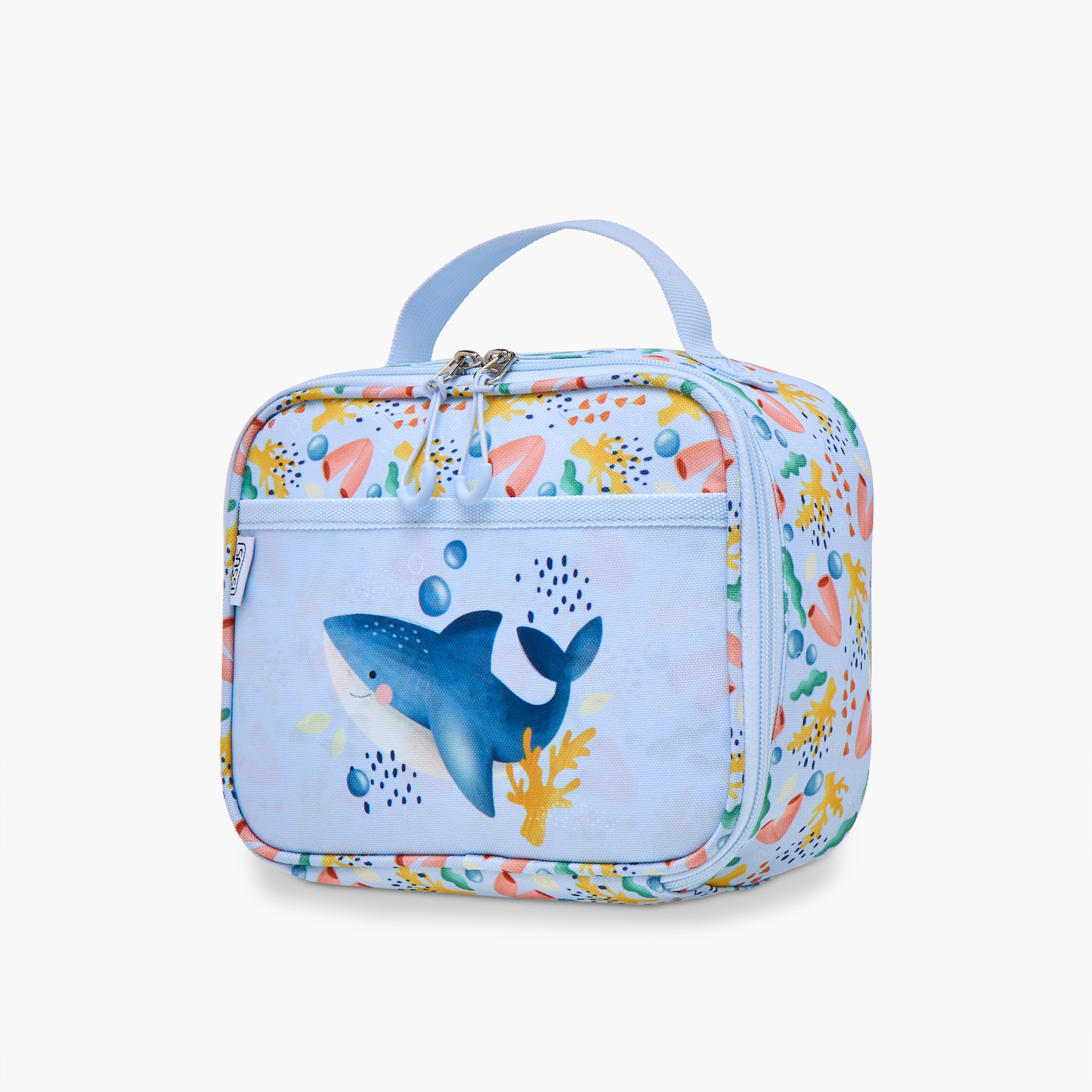 Sassi Shark Print Lunch Bag with Zip Closure-school-lunchessentials-lunchbags-image-2