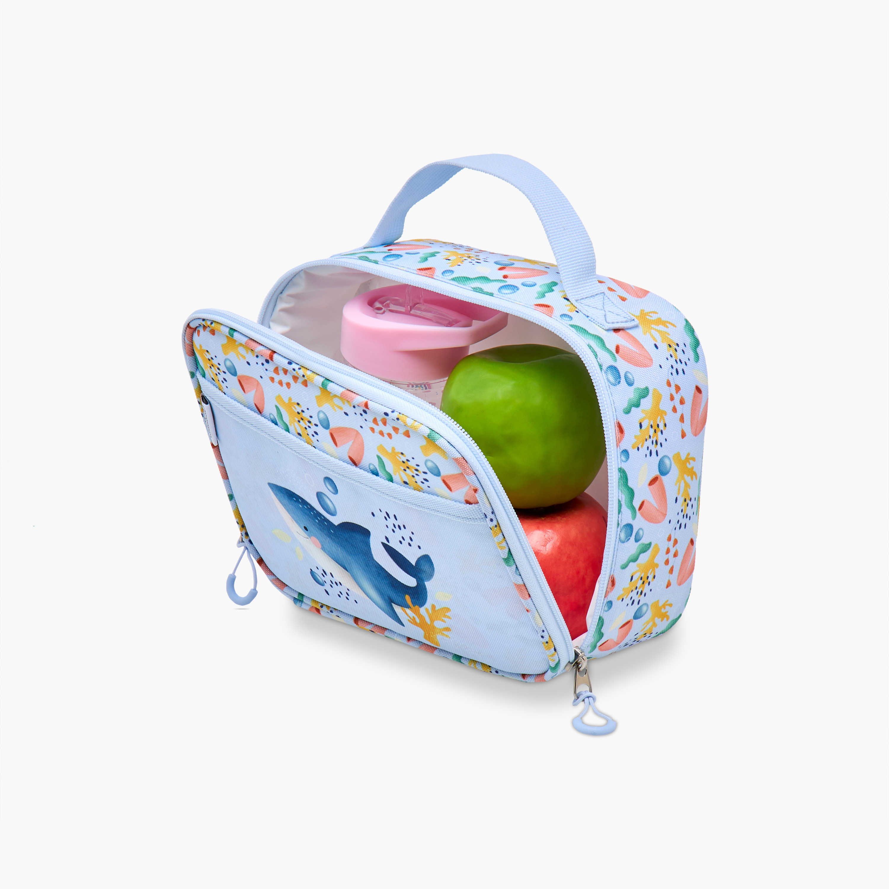 Sassi Shark Print Lunch Bag with Zip Closure-school-lunchessentials-lunchbags-image-5