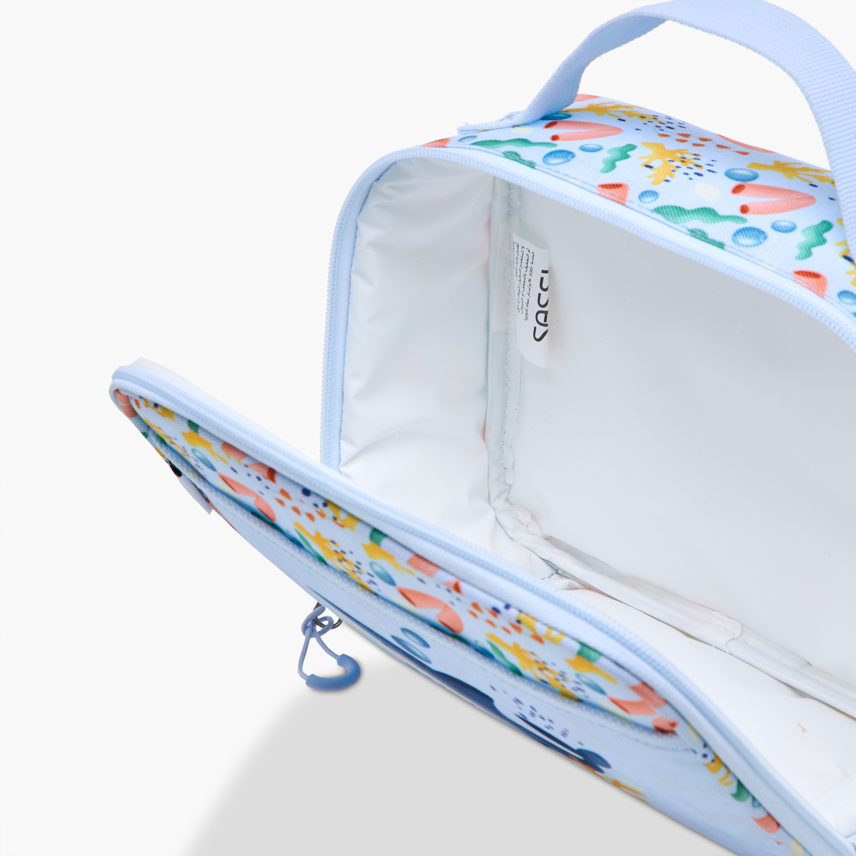 Sassi Shark Print Lunch Bag with Zip Closure-school-lunchessentials-lunchbags-image-6