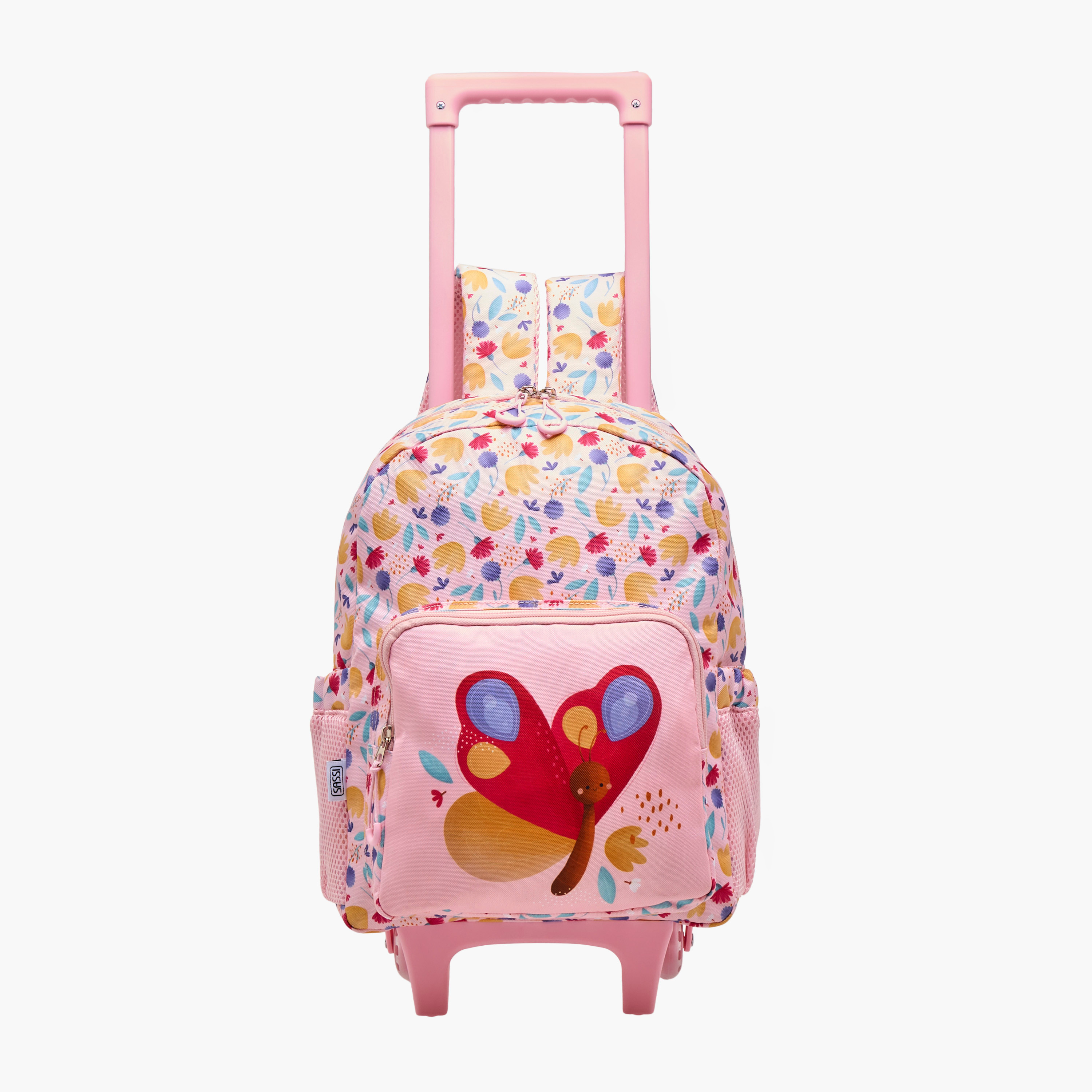Sassi Butterfly Trolley Bag for Girls 2-5 Years with Laptop Compartment -school-bagsandbackpacks-trolleybags-image-7