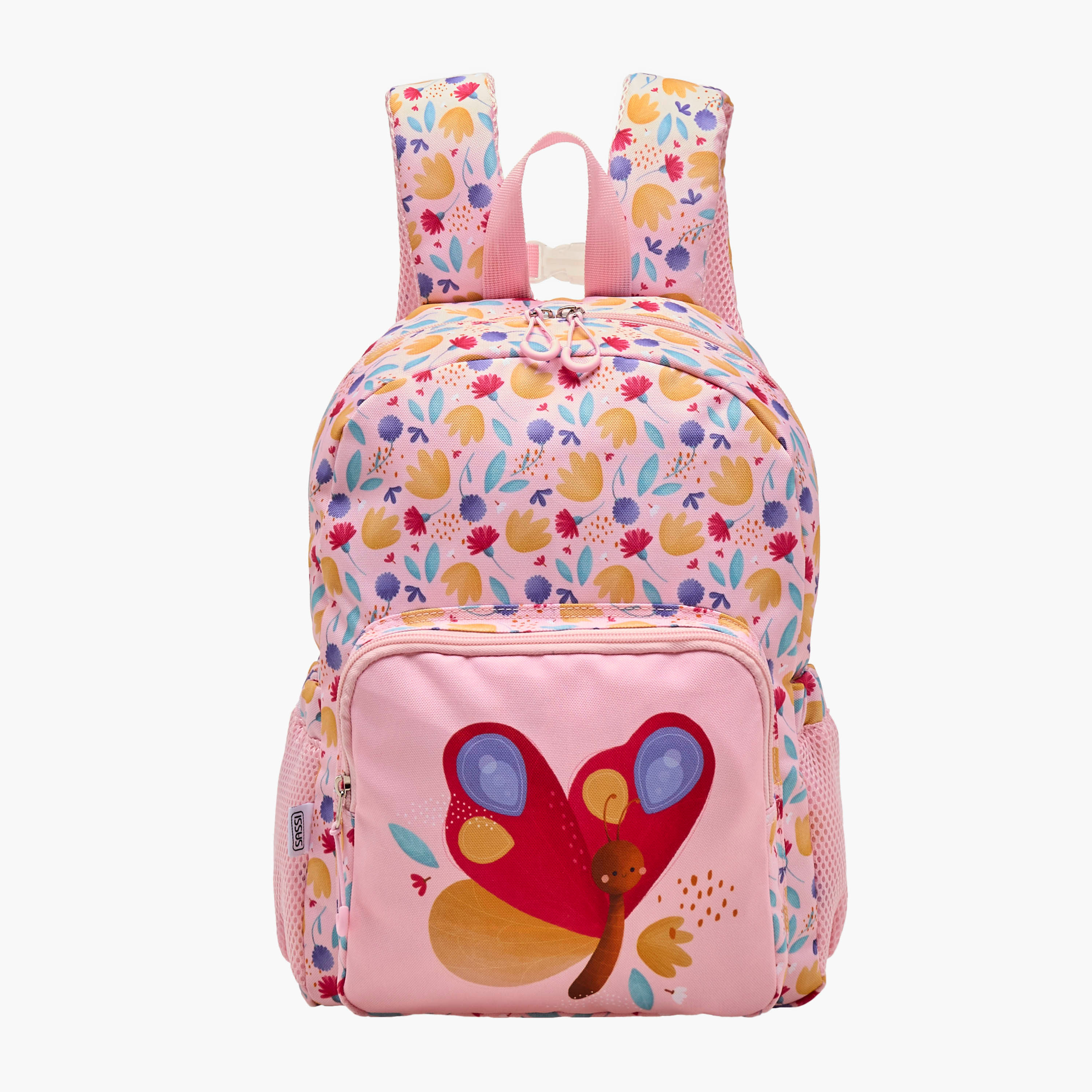 Sassi Butterfly Print Backpack with Adjustable Straps and Zip Closure - 14 inches-school-bagsandbackpacks-backpacks-image-1