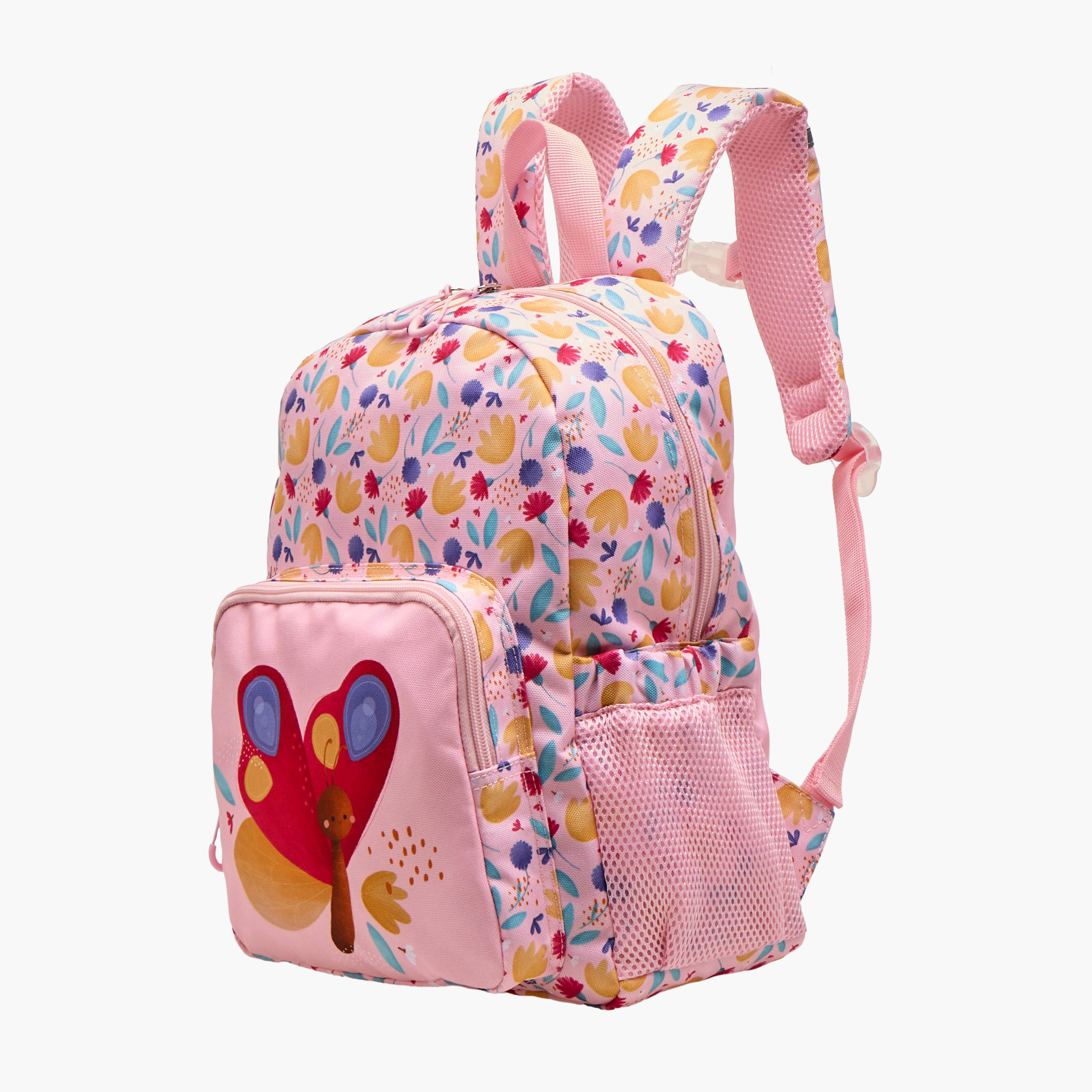 Sassi Butterfly Print Backpack with Adjustable Straps and Zip Closure - 14 inches-school-bagsandbackpacks-backpacks-image-2