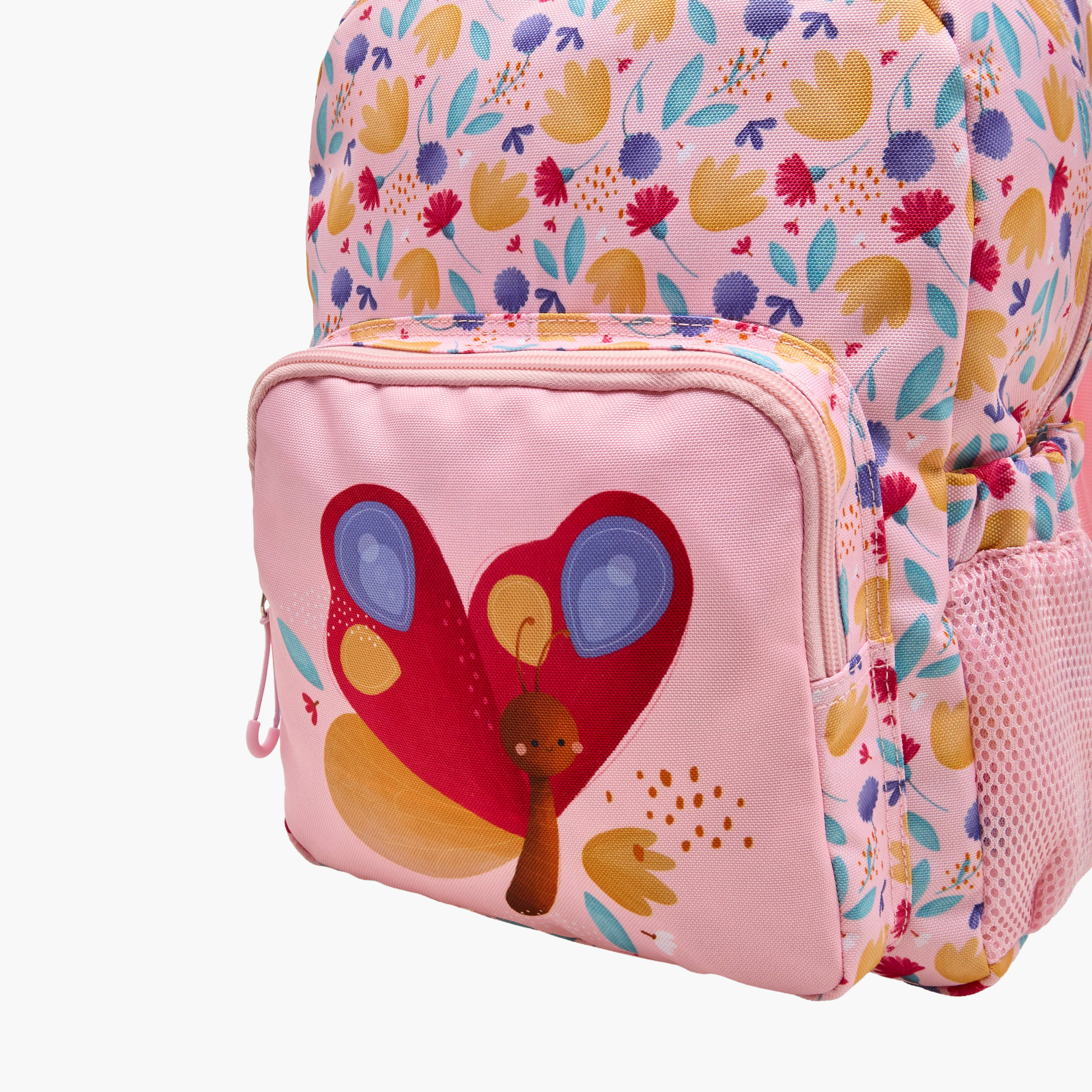 Sassi Butterfly Print Backpack with Adjustable Straps and Zip Closure - 14 inches-school-bagsandbackpacks-backpacks-image-6