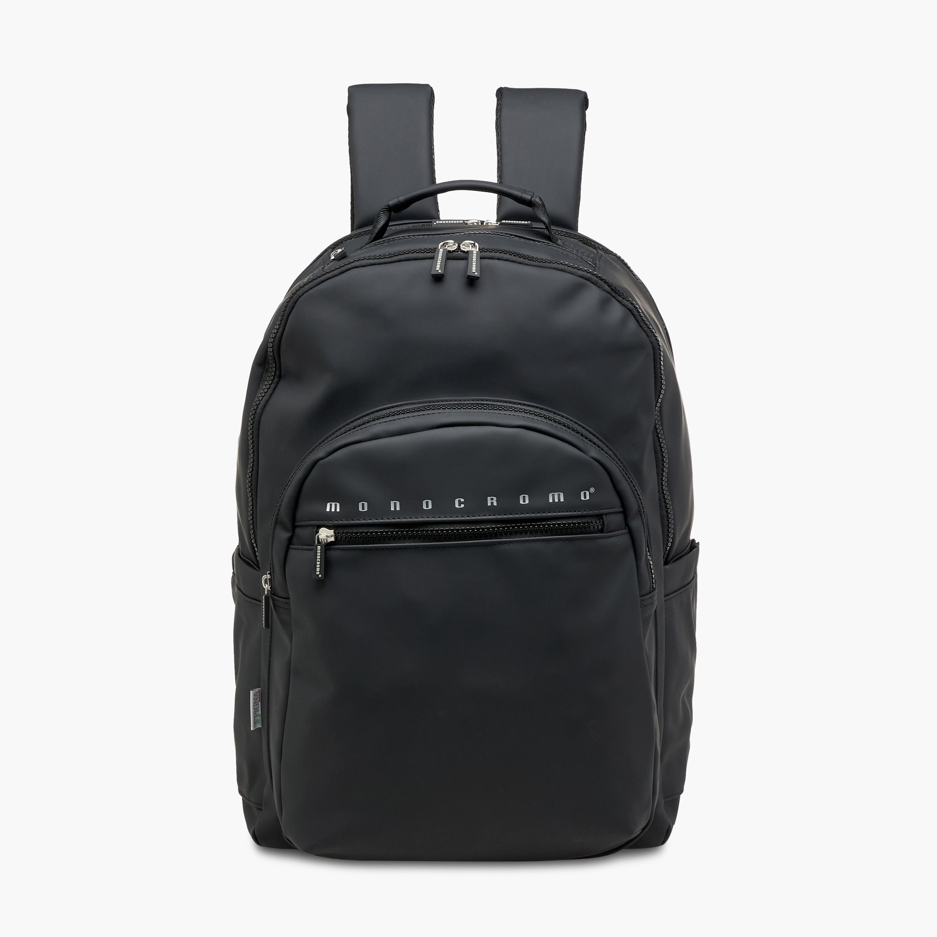 Monocromo Logo Print Backpack with Zip Closure and Laptop Compartment - 45x32x18 cms-promo_LS20_OMN-image-1