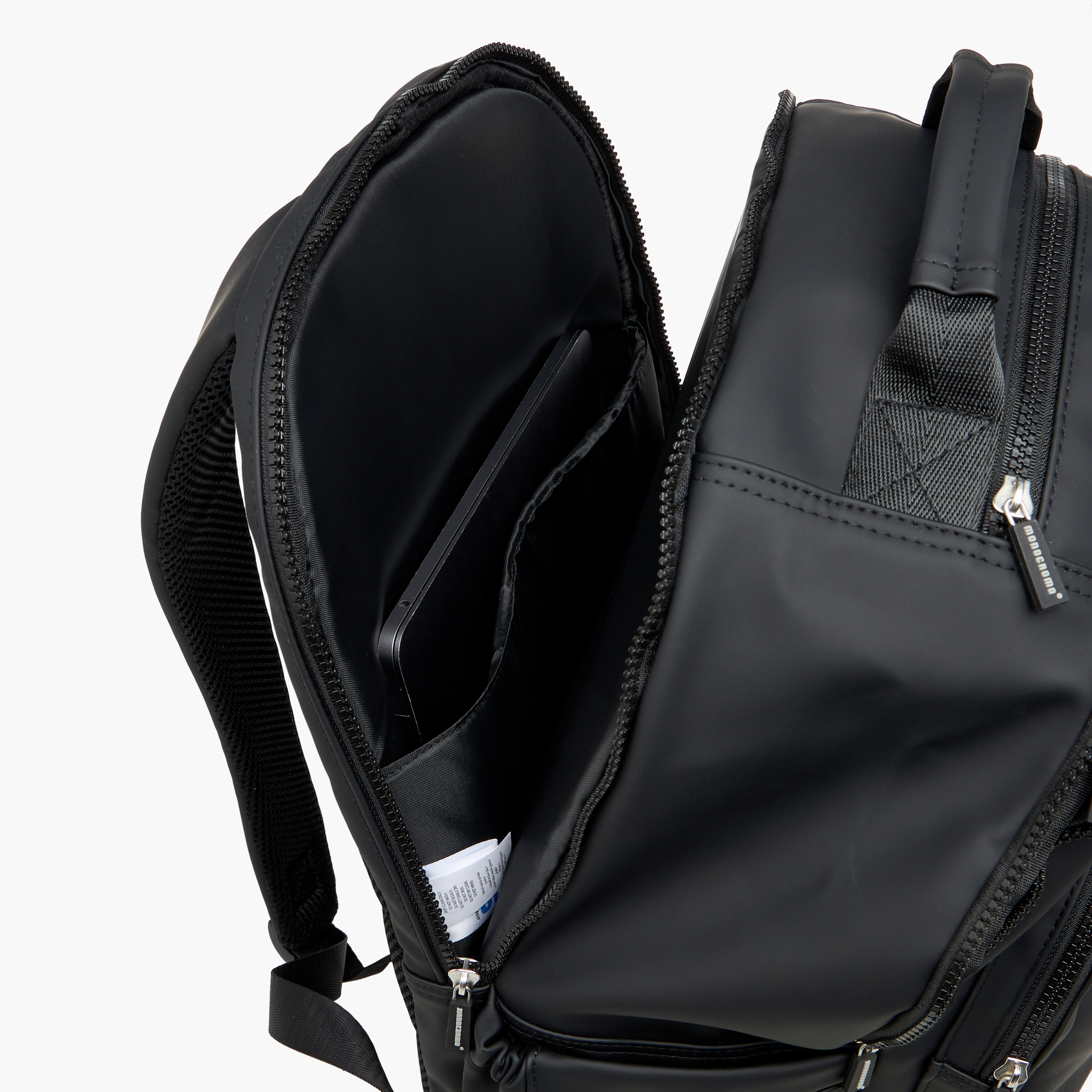 Monocromo Logo Print Backpack with Zip Closure and Laptop Compartment - 45x32x18 cms-promo_LS20_OMN-image-12