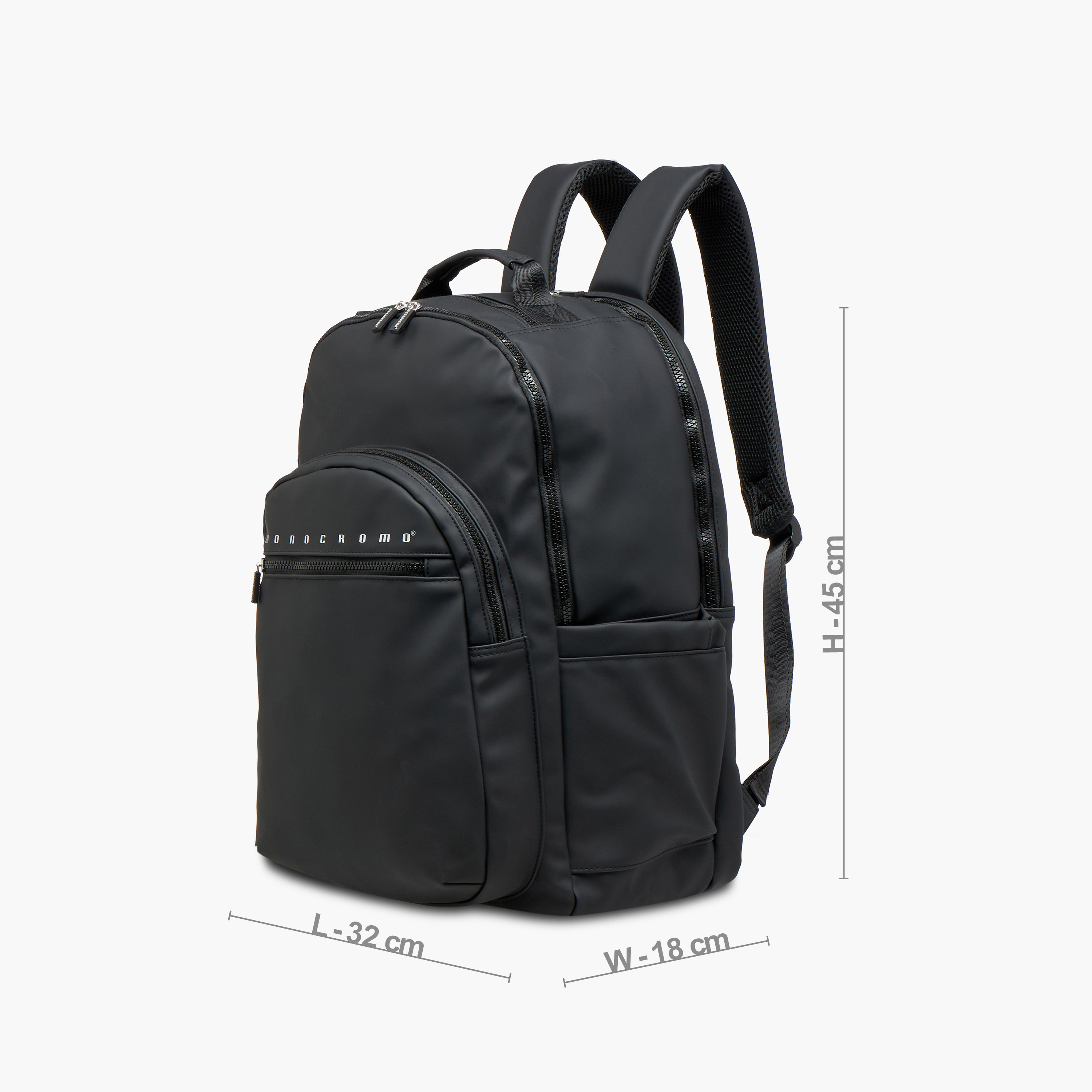 Monocromo Logo Print Backpack with Zip Closure and Laptop Compartment - 45x32x18 cms-promo_LS20_OMN-image-4