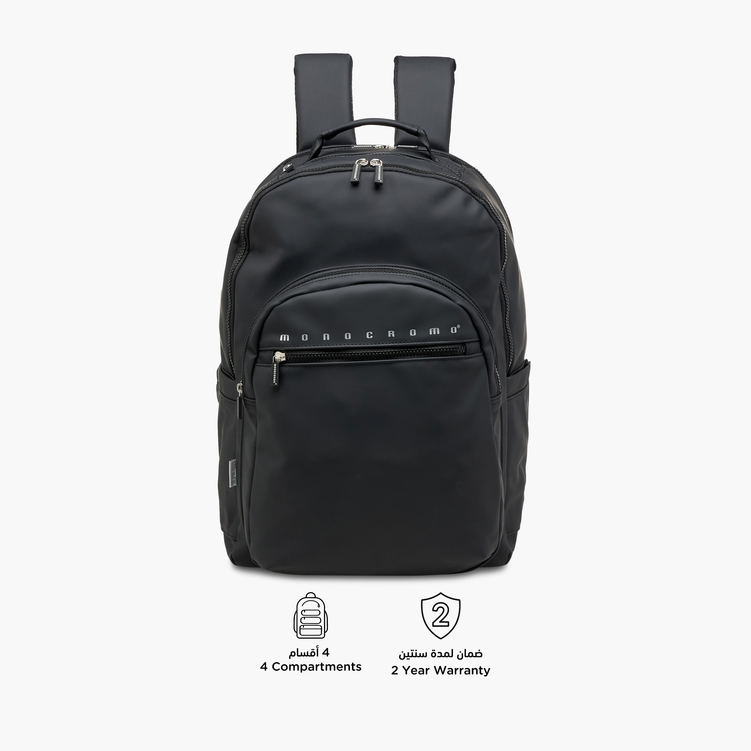 Monocromo Logo Print Backpack with Zip Closure and Laptop Compartment - 45x32x18 cms-promo_LS20_OMN-image-6