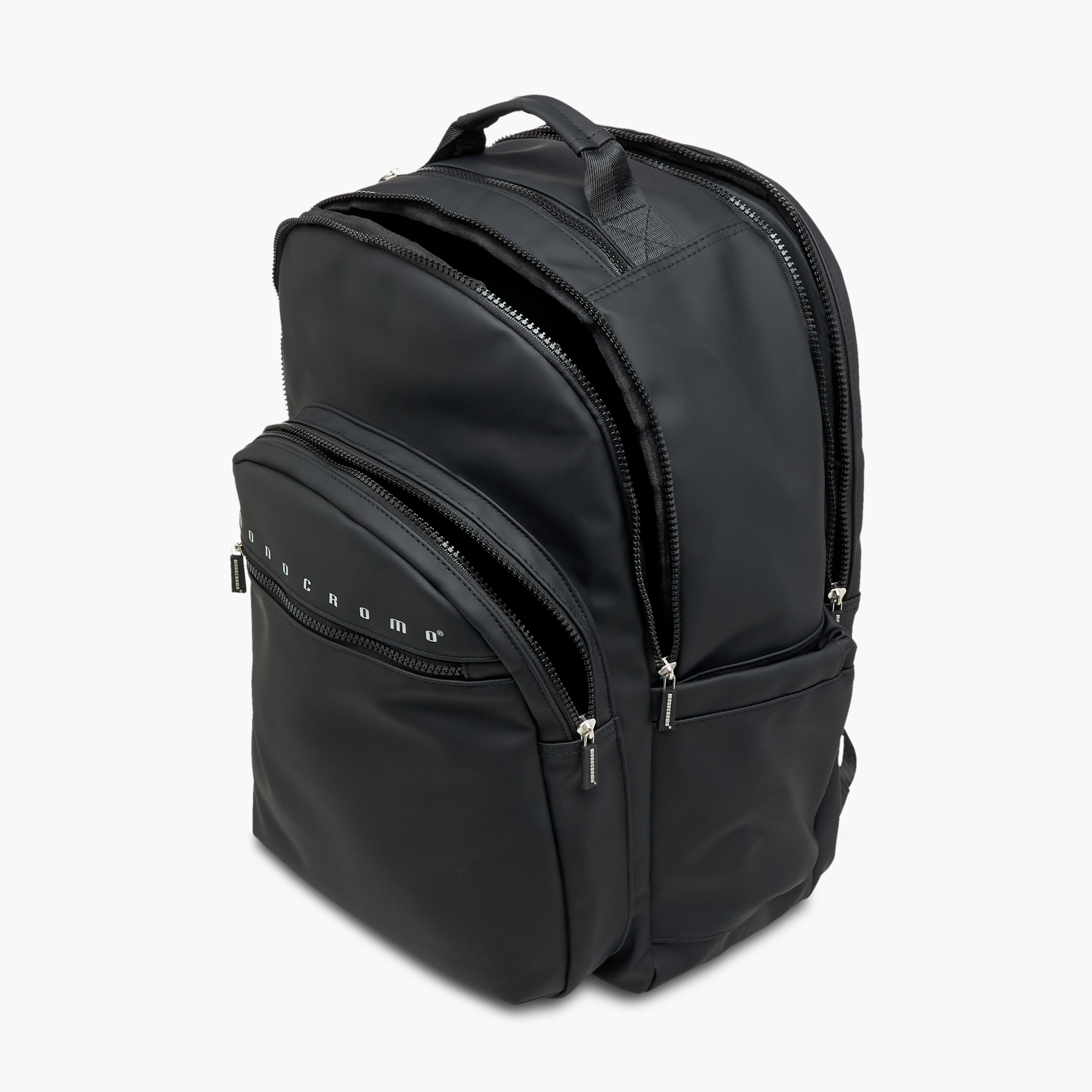Monocromo Logo Print Backpack with Zip Closure and Laptop Compartment - 45x32x18 cms-promo_LS20_OMN-image-11