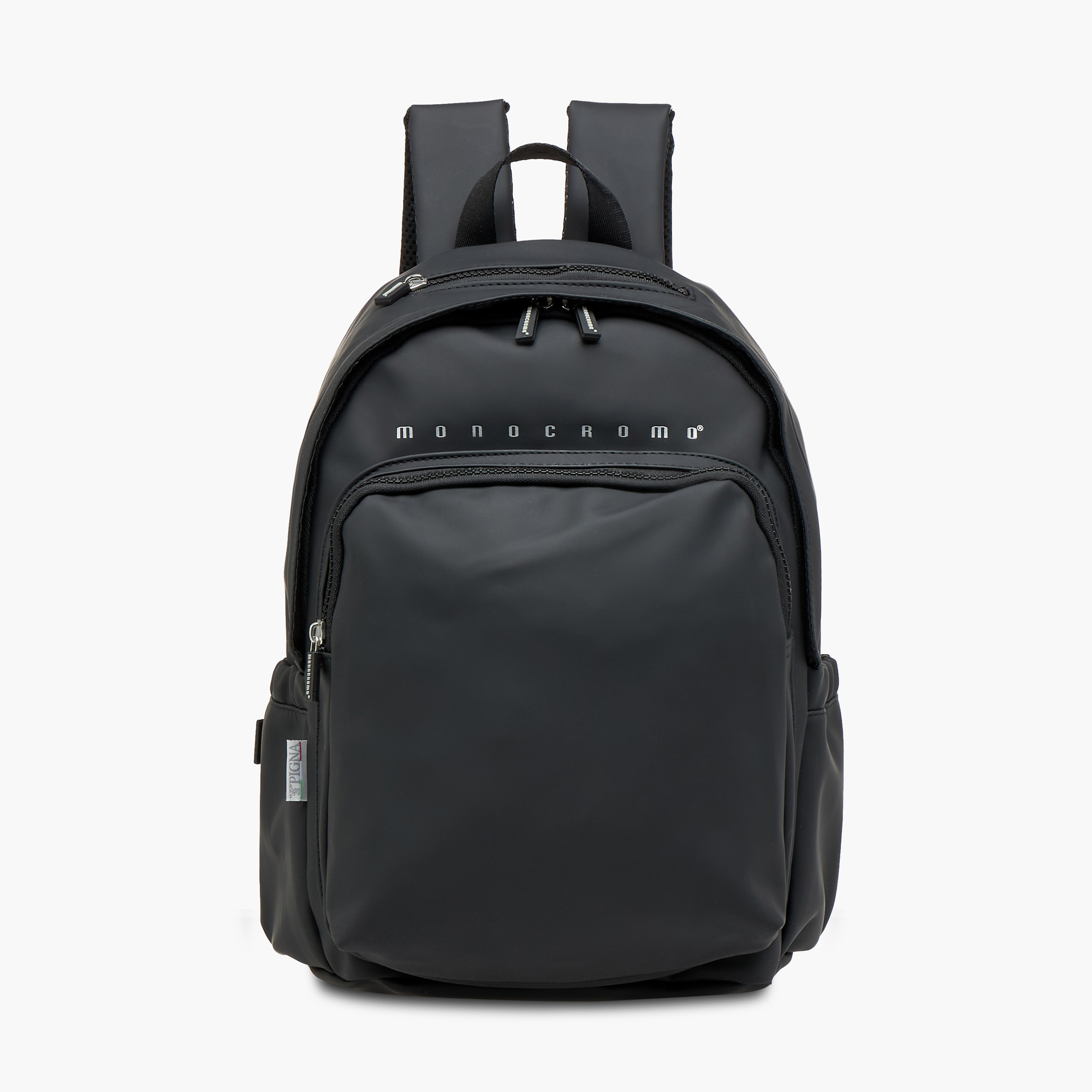 Monocromo Logo Print Backpack with Zip Closure and Adjustable Strap - 26x36x17 cms-school-bagsandbackpacks-backpacks-image-1
