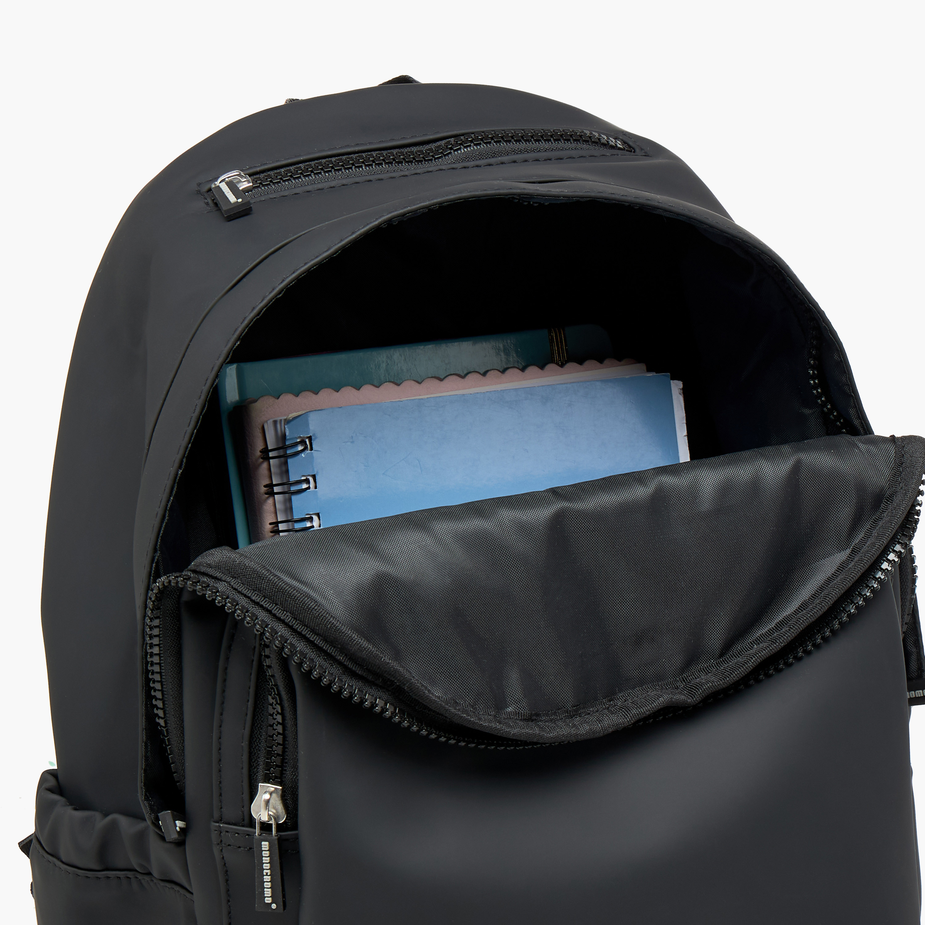 Monocromo Logo Print Backpack with Zip Closure and Adjustable Strap - 26x36x17 cms-school-bagsandbackpacks-backpacks-image-12