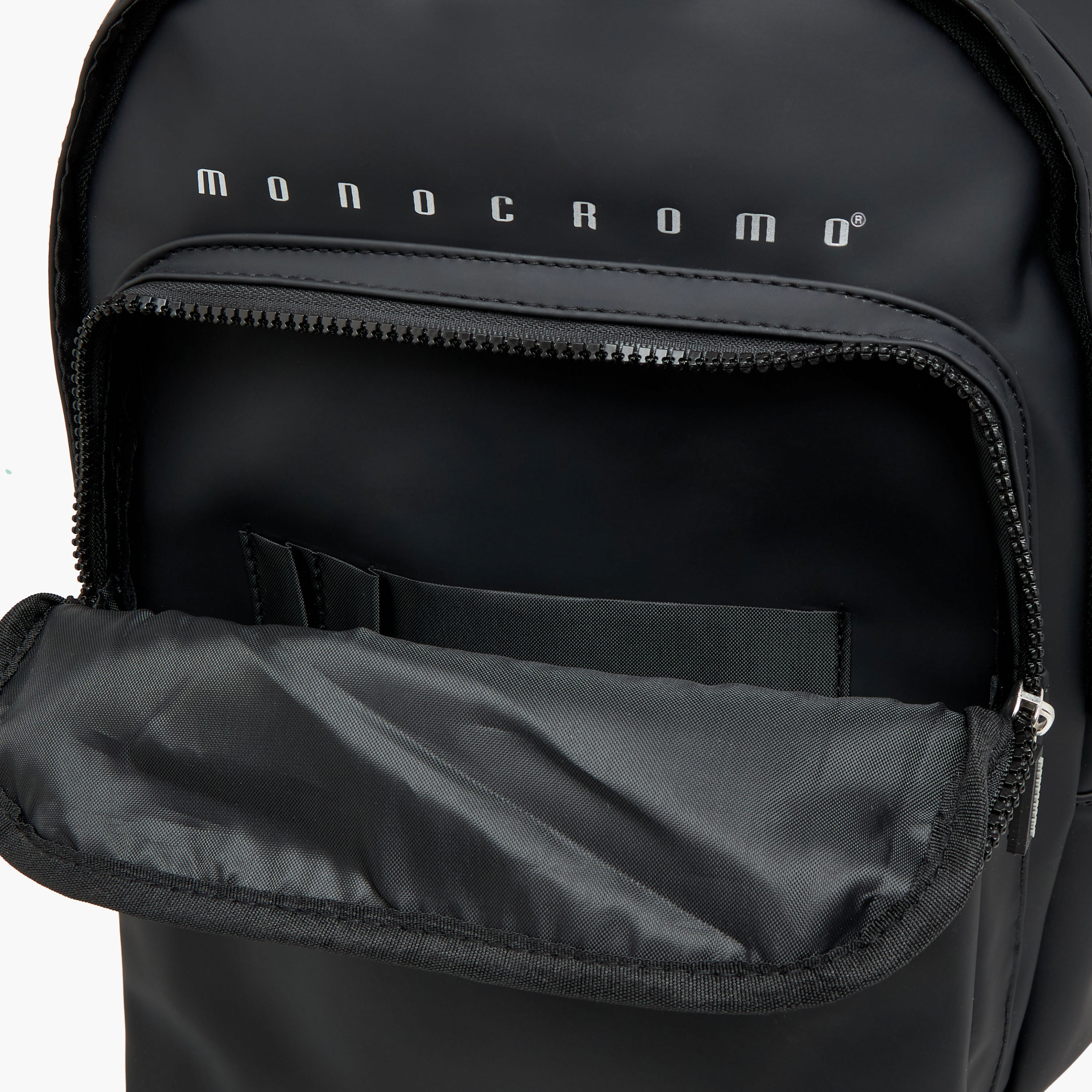 Monocromo Logo Print Backpack with Zip Closure and Adjustable Strap - 26x36x17 cms-school-bagsandbackpacks-backpacks-image-10
