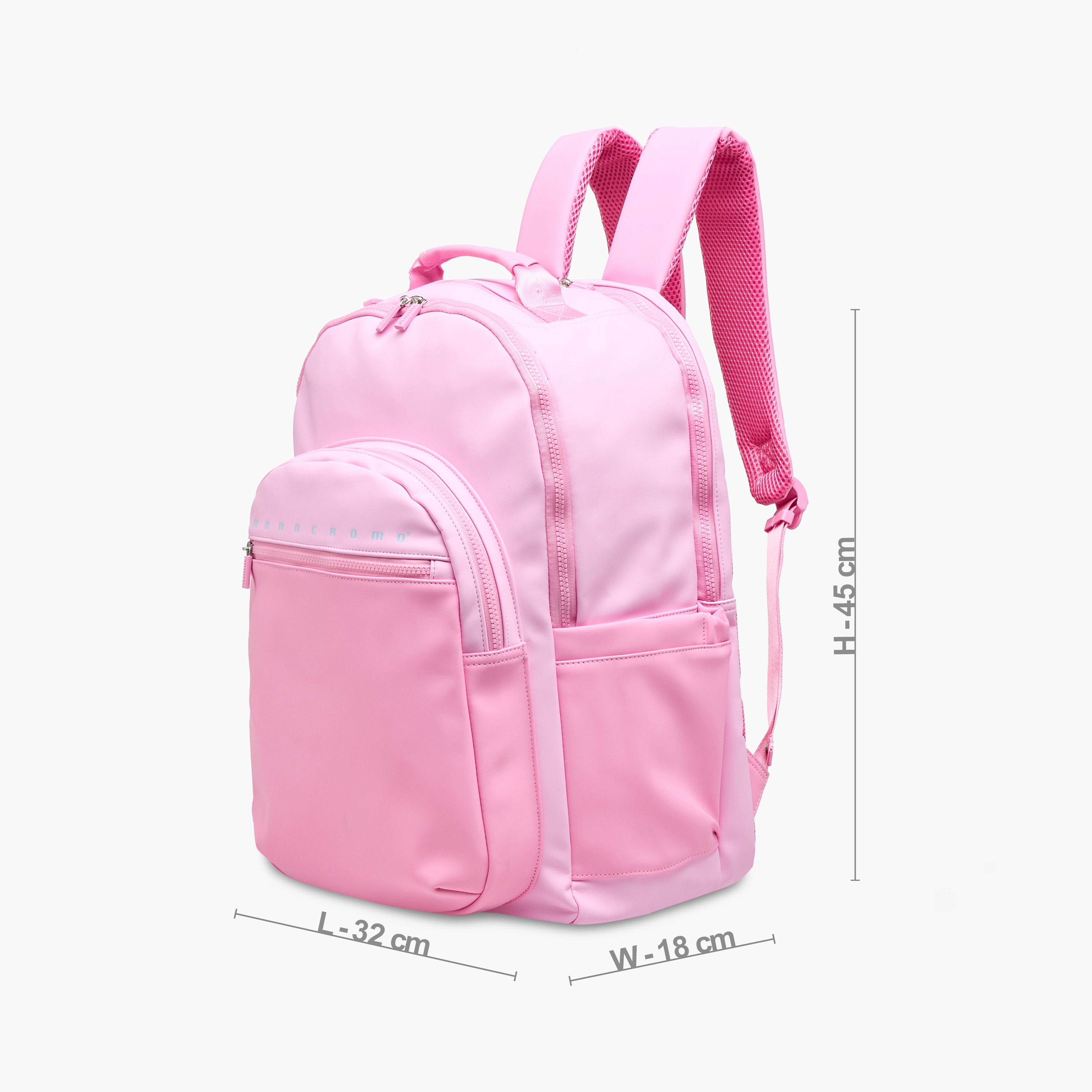 Monocromo Colourblock Backpack with Zip Closure and Laptop Compartment - 45x32x18 cms-school-bagsandbackpacks-backpacks-image-2