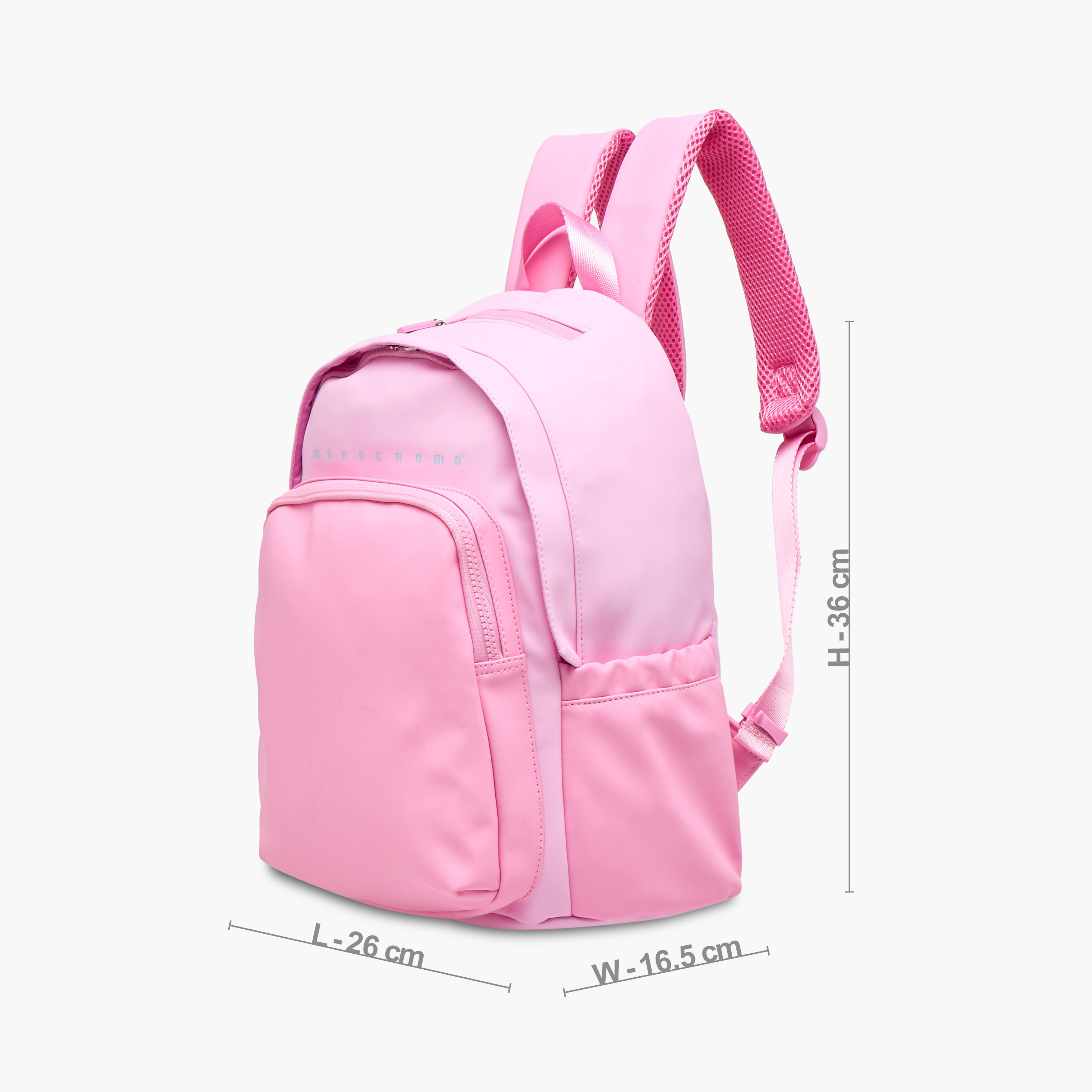 Monocromo Colourblock Backpack with Zip Closure and Adjustable Strap - 26x36x17 cms-school-bagsandbackpacks-backpacks-image-2
