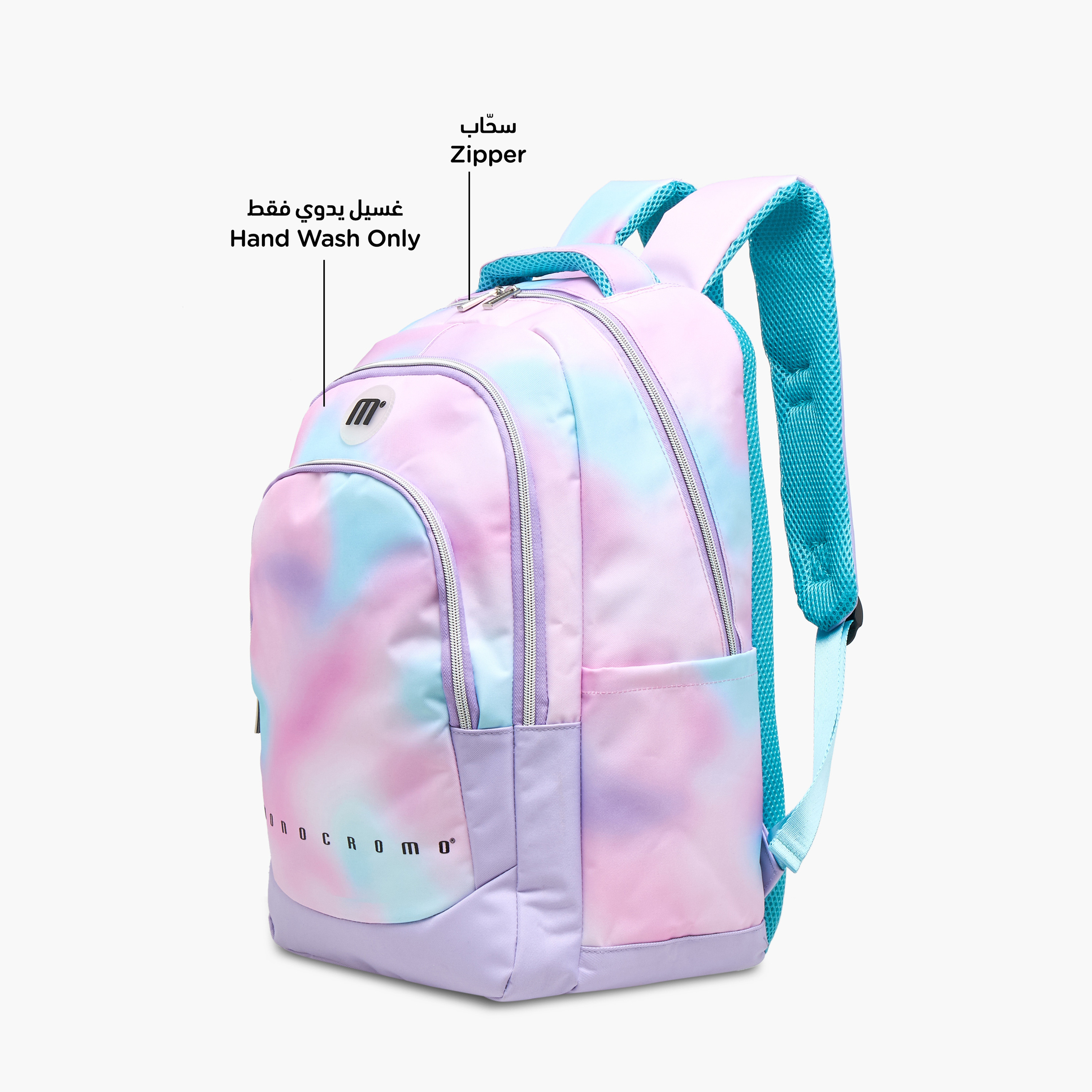 شنطة ظهر بسحاب إغلاق وجيب لابتوب وطبعات من مونوكرومو - 31x17x46 سم-school-bagsandbackpacks-backpacks-image-6