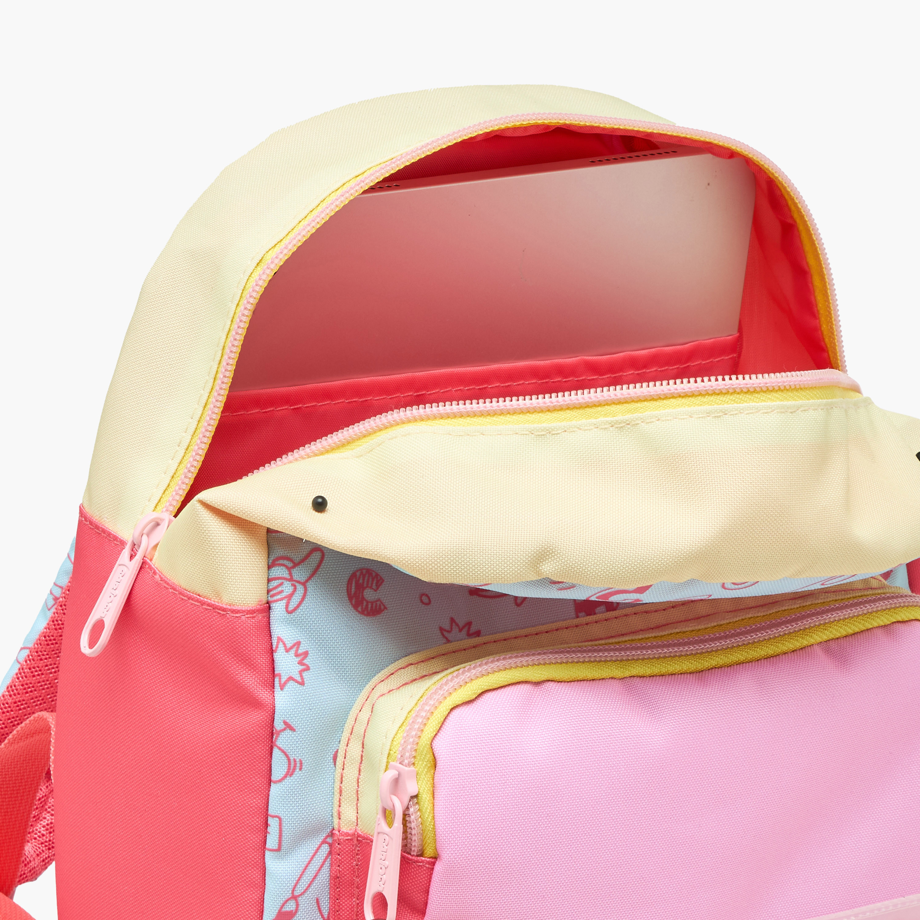 Carioca Doodle Print Backpack with Zip Closure and Laptop Compartment - 28x23x12 cms-school-bagsandbackpacks-backpacks-image-10