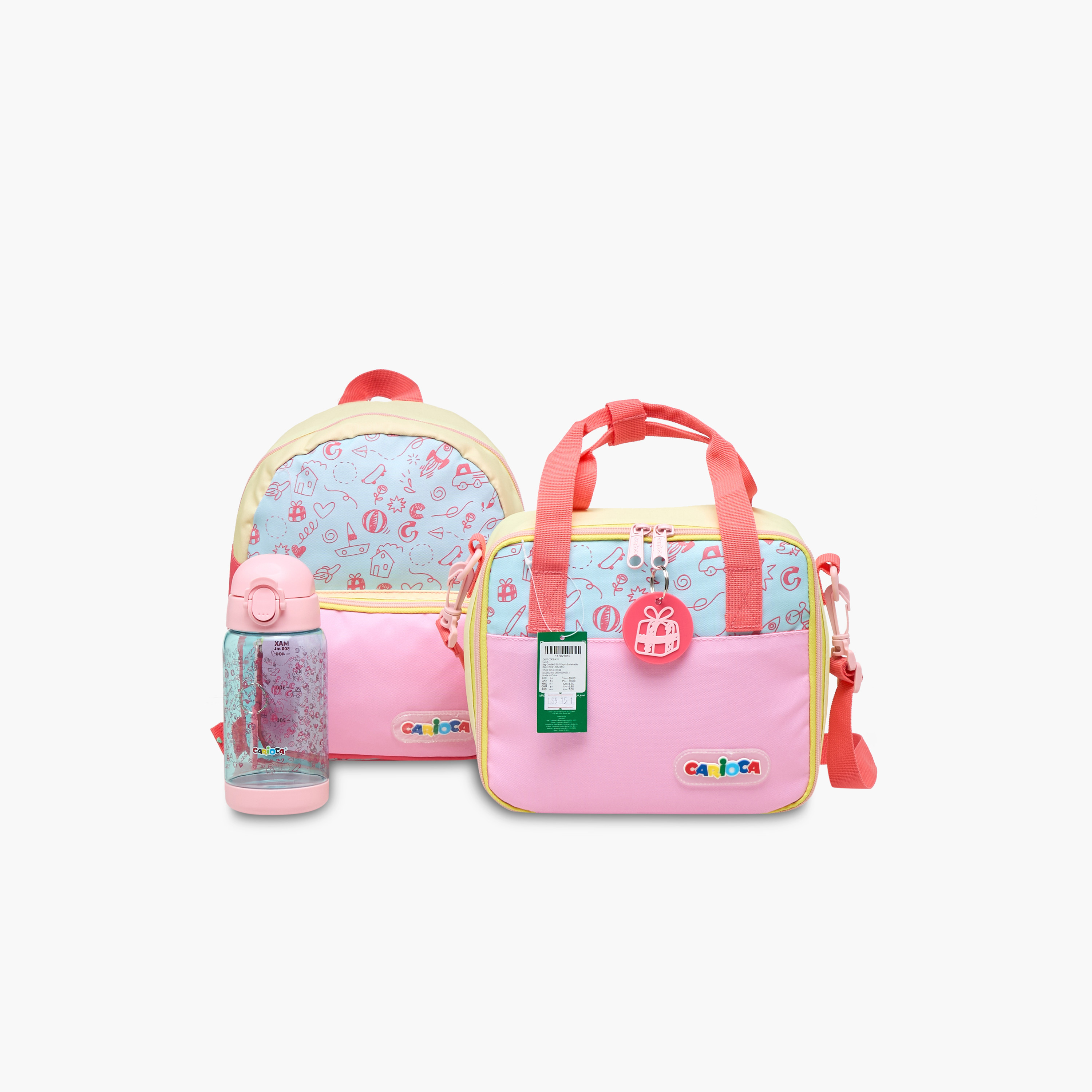 Carioca Doodle Print Backpack with Zip Closure and Laptop Compartment - 28x23x12 cms-school-bagsandbackpacks-backpacks-image-11