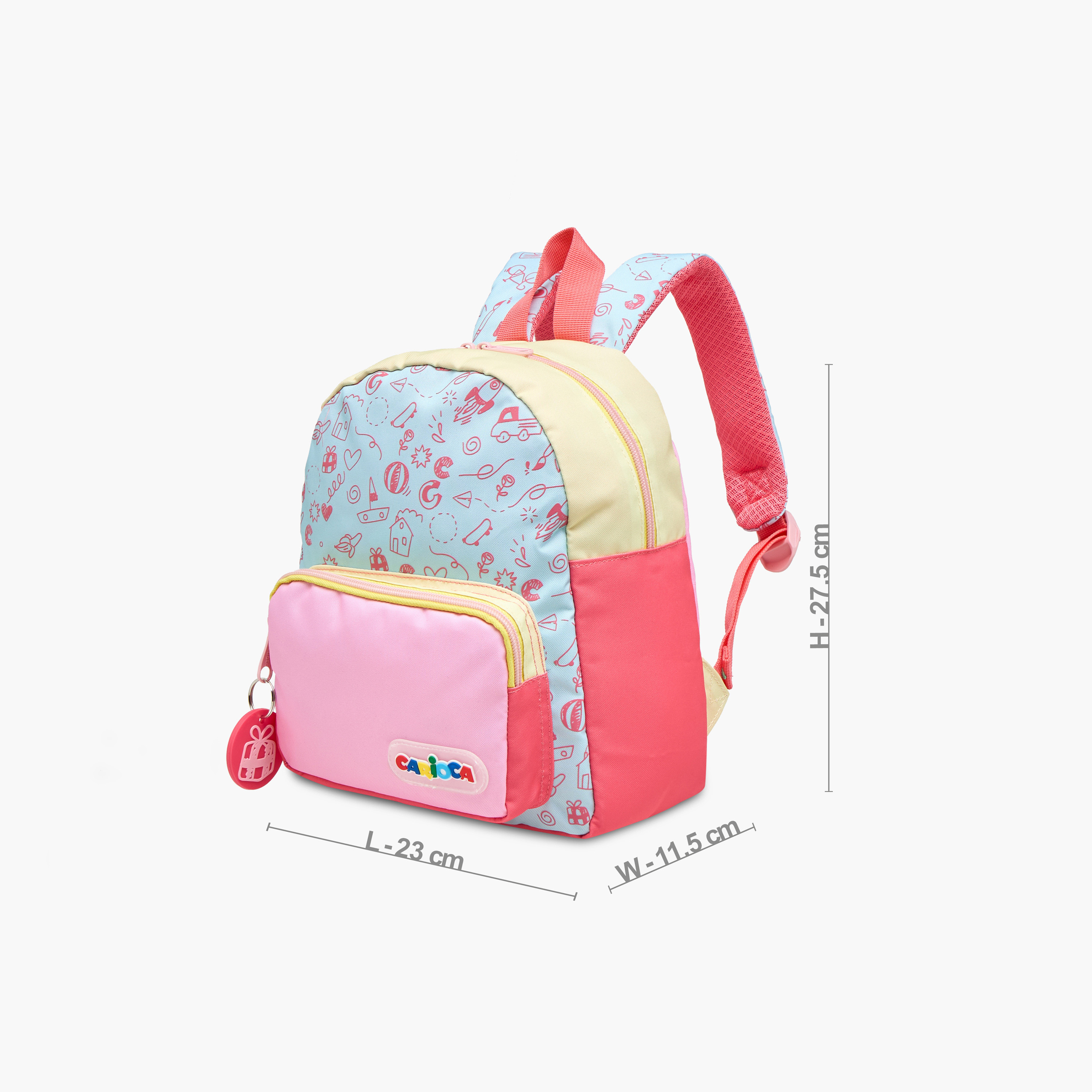 Carioca Doodle Print Backpack with Zip Closure and Laptop Compartment - 28x23x12 cms-school-bagsandbackpacks-backpacks-image-2