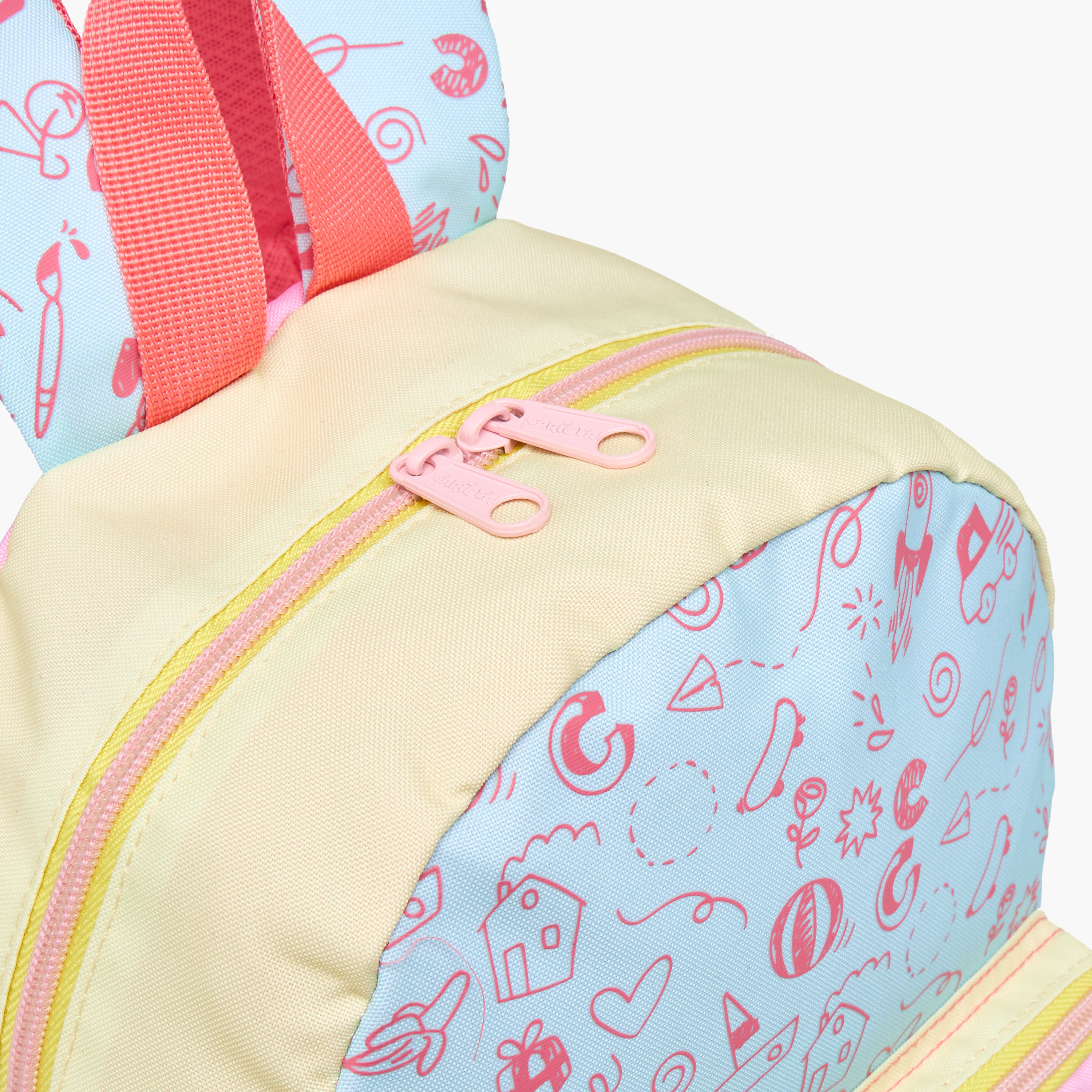 Carioca Doodle Print Backpack with Zip Closure and Laptop Compartment - 28x23x12 cms-school-bagsandbackpacks-backpacks-image-7