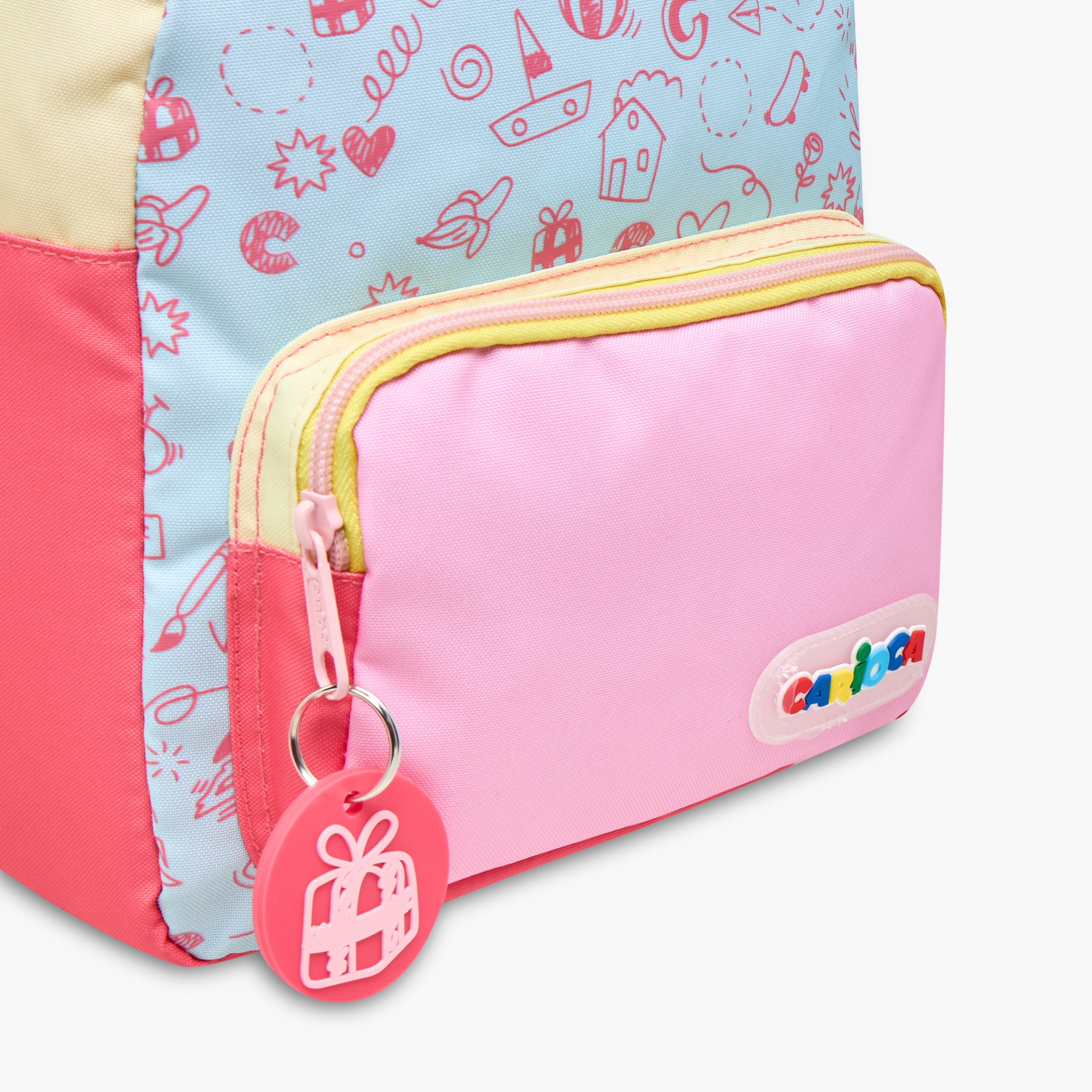 Carioca Doodle Print Backpack with Zip Closure and Laptop Compartment - 28x23x12 cms-school-bagsandbackpacks-backpacks-image-8