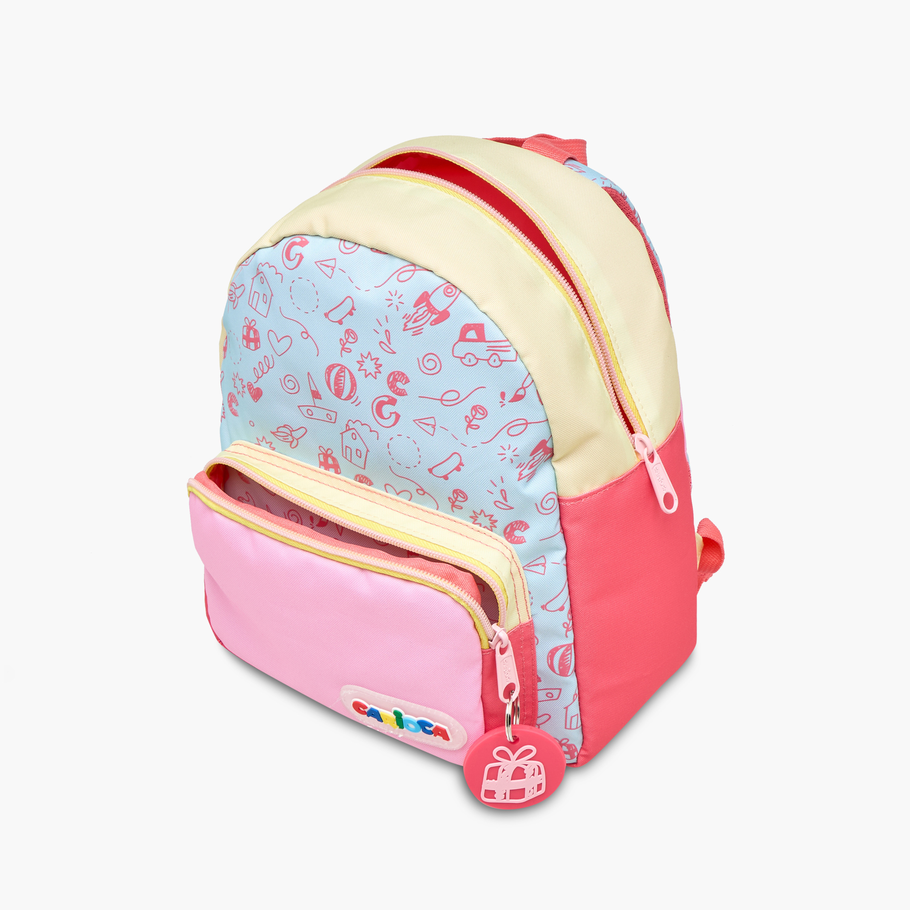 Carioca Doodle Print Backpack with Zip Closure and Laptop Compartment - 28x23x12 cms-school-bagsandbackpacks-backpacks-image-9