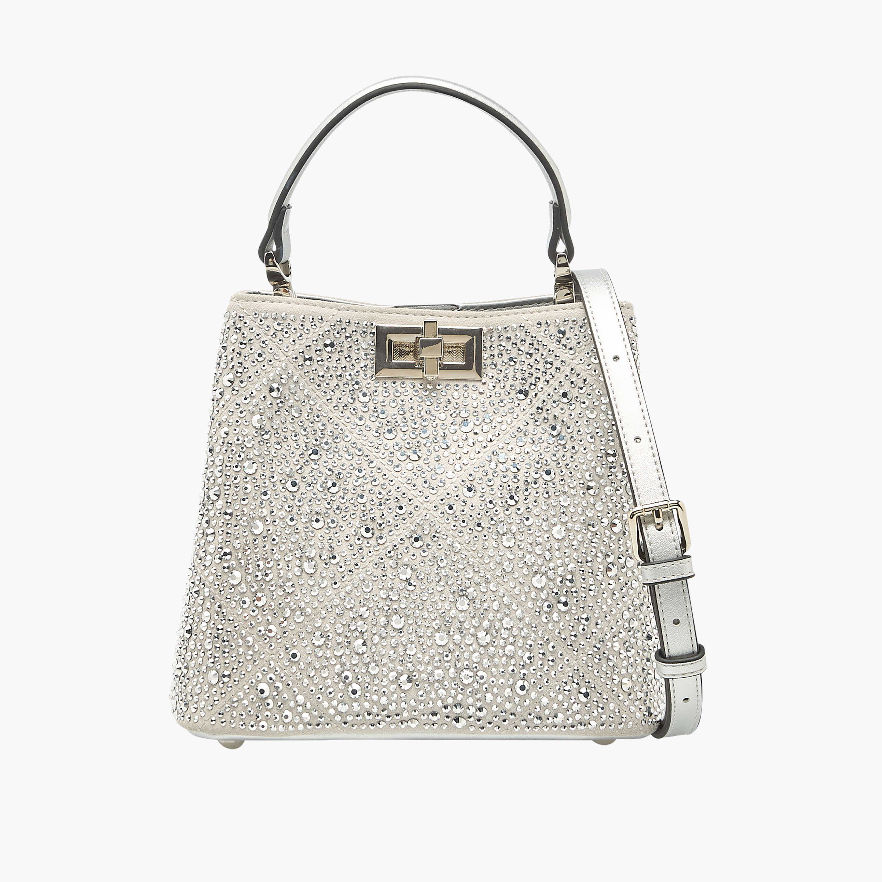Celeste Embellished Shoulder Bag with Adjustable Strap and Twist Lock Closure-women-bagsandwallets-handbags-image-1