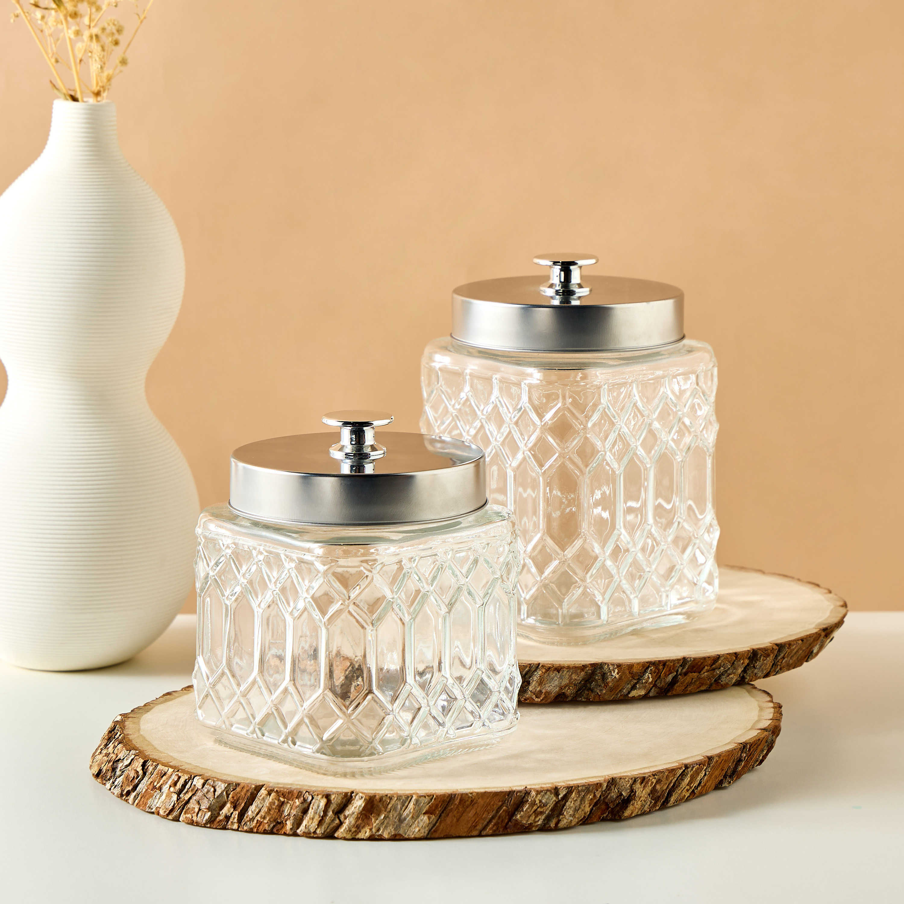 Glass 2-Piece Canister Set-household-kitchen-foodstorage-containers-image-1
