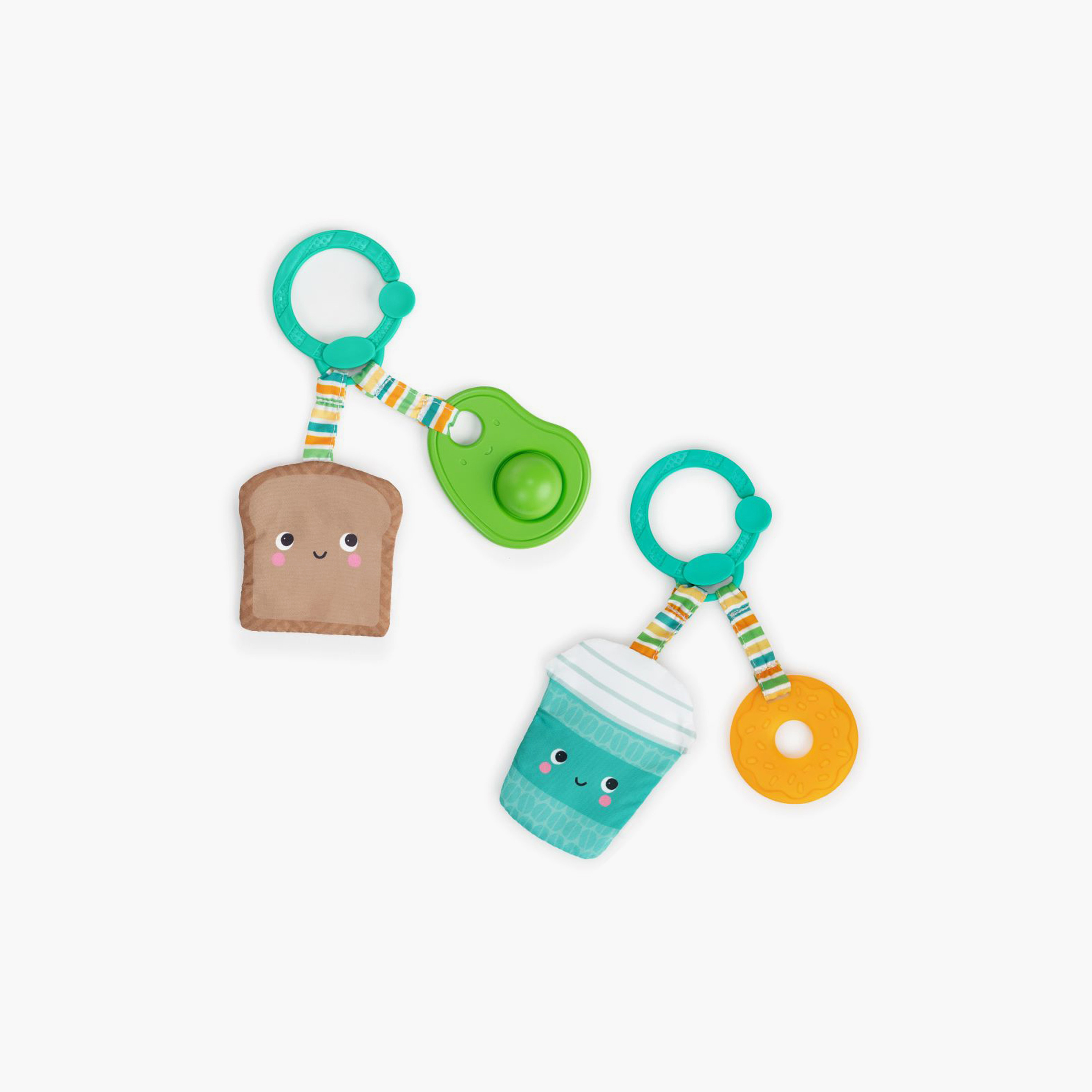 Bright Starts 2-Piece BPA Free Perfect Pair 2-in-1 Teether Toy - - Assorted - 0 -36 Months-toys-babyandtoddlertoys-rattlesandteethers-image-1