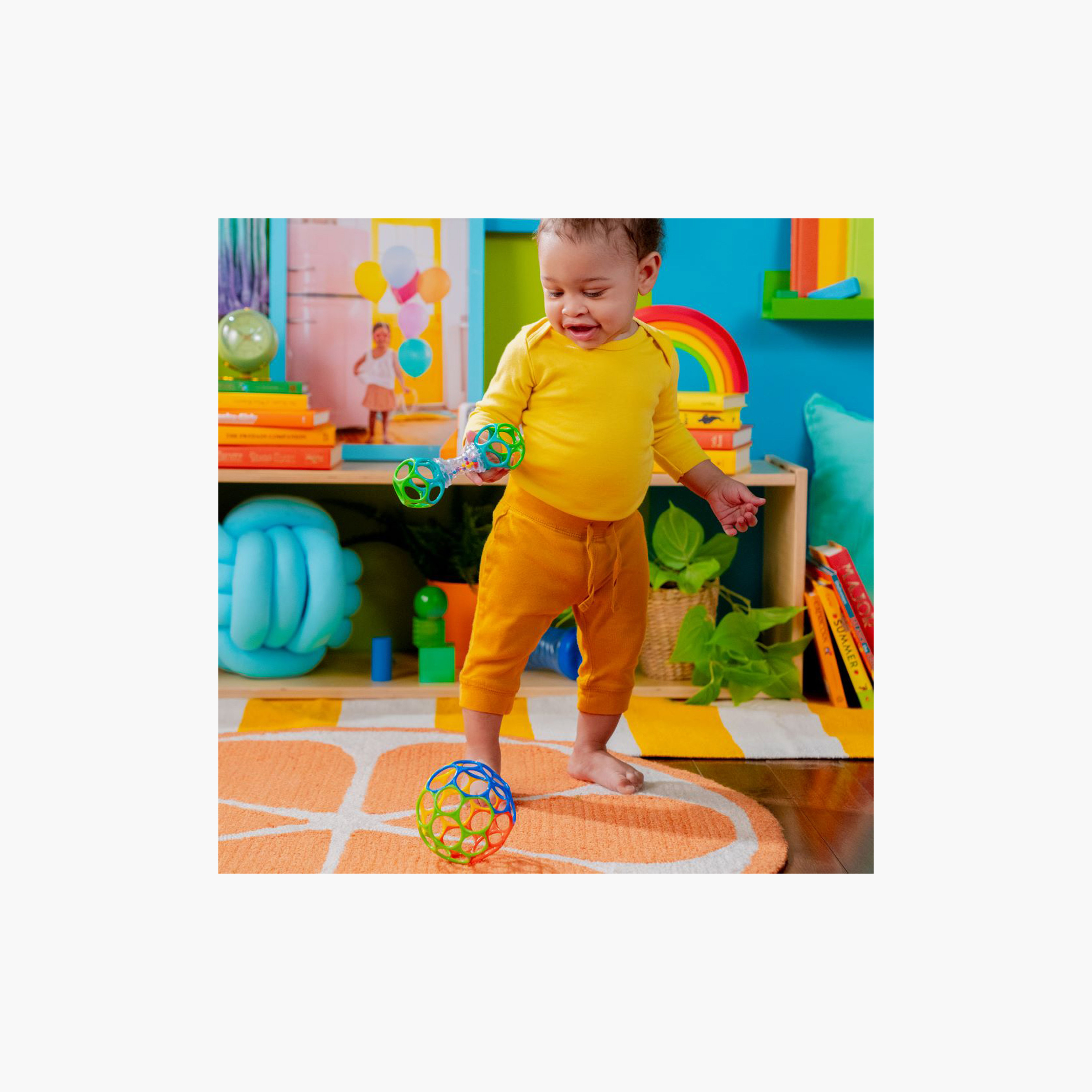 Bright Starts 2-Piece Grasp The Day BPA Free Ball & Rattle Toys - Newborn+-toys-babyandtoddlertoys-rattlesandteethers-image-5
