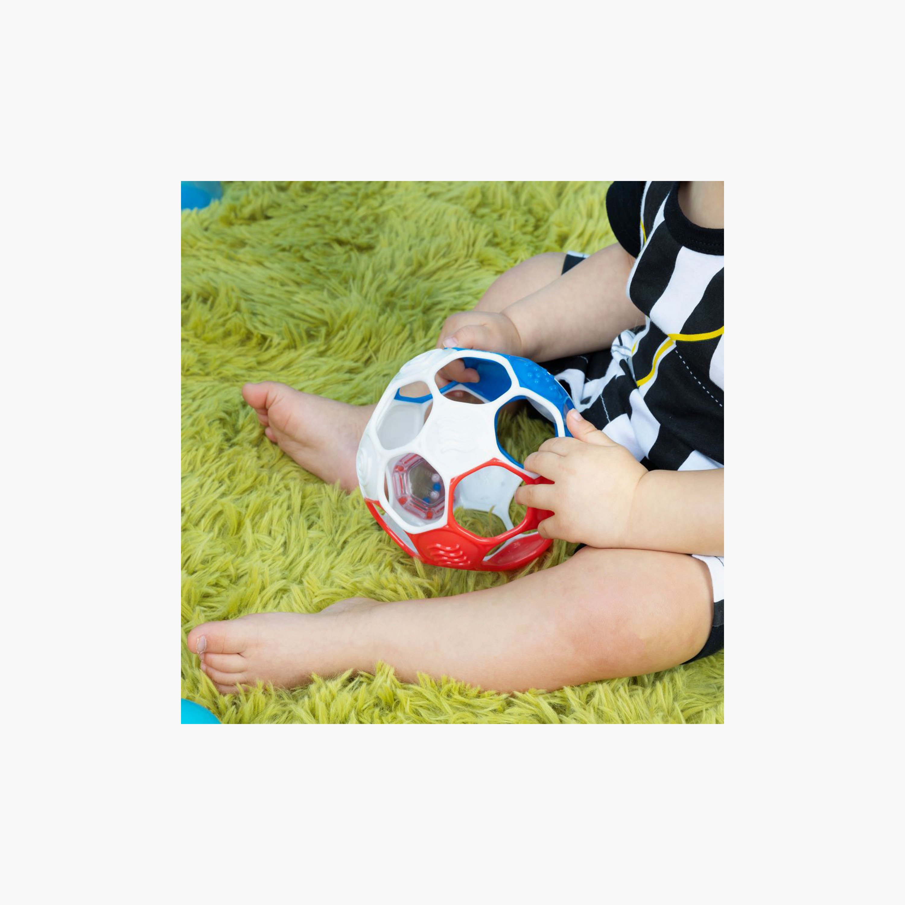 Bright Starts Oball Grippin' Goals Rattle Soccer Ball Easy-Grasp Toy - Multicolour - Newborn+-toys-babyandtoddlertoys-rattlesandteethers-image-3
