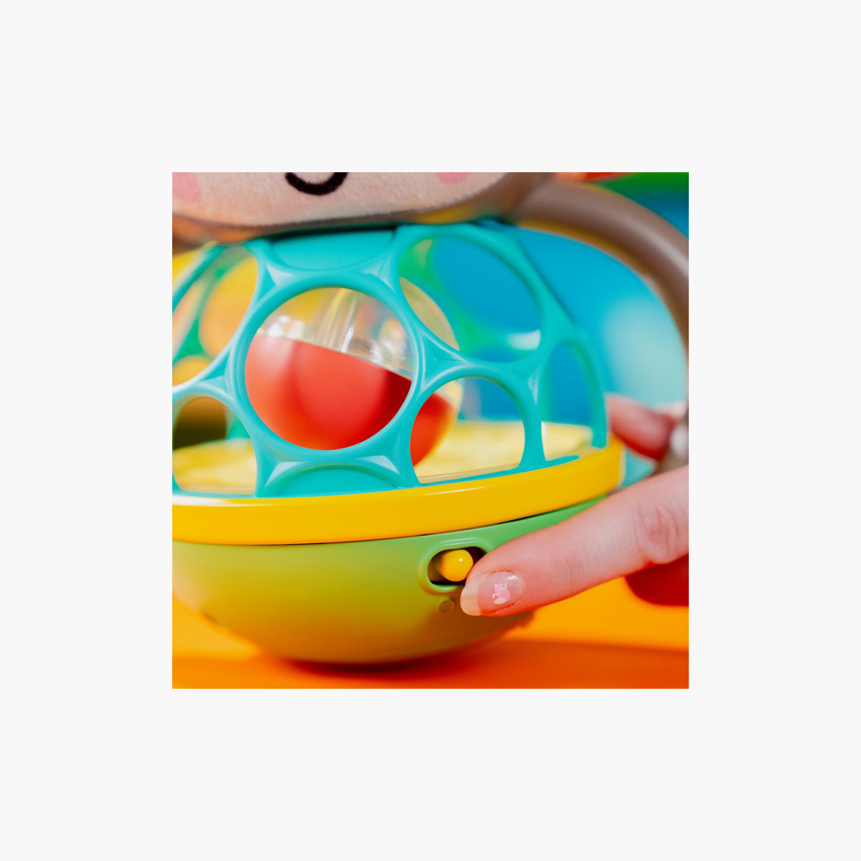 Bright Starts Grab & Giggle Musical Light-Up Rattle Toy with Easy-Grasp Oball - Monkey - 6 Months+-toys-babyandtoddlertoys-rattlesandteethers-image-5